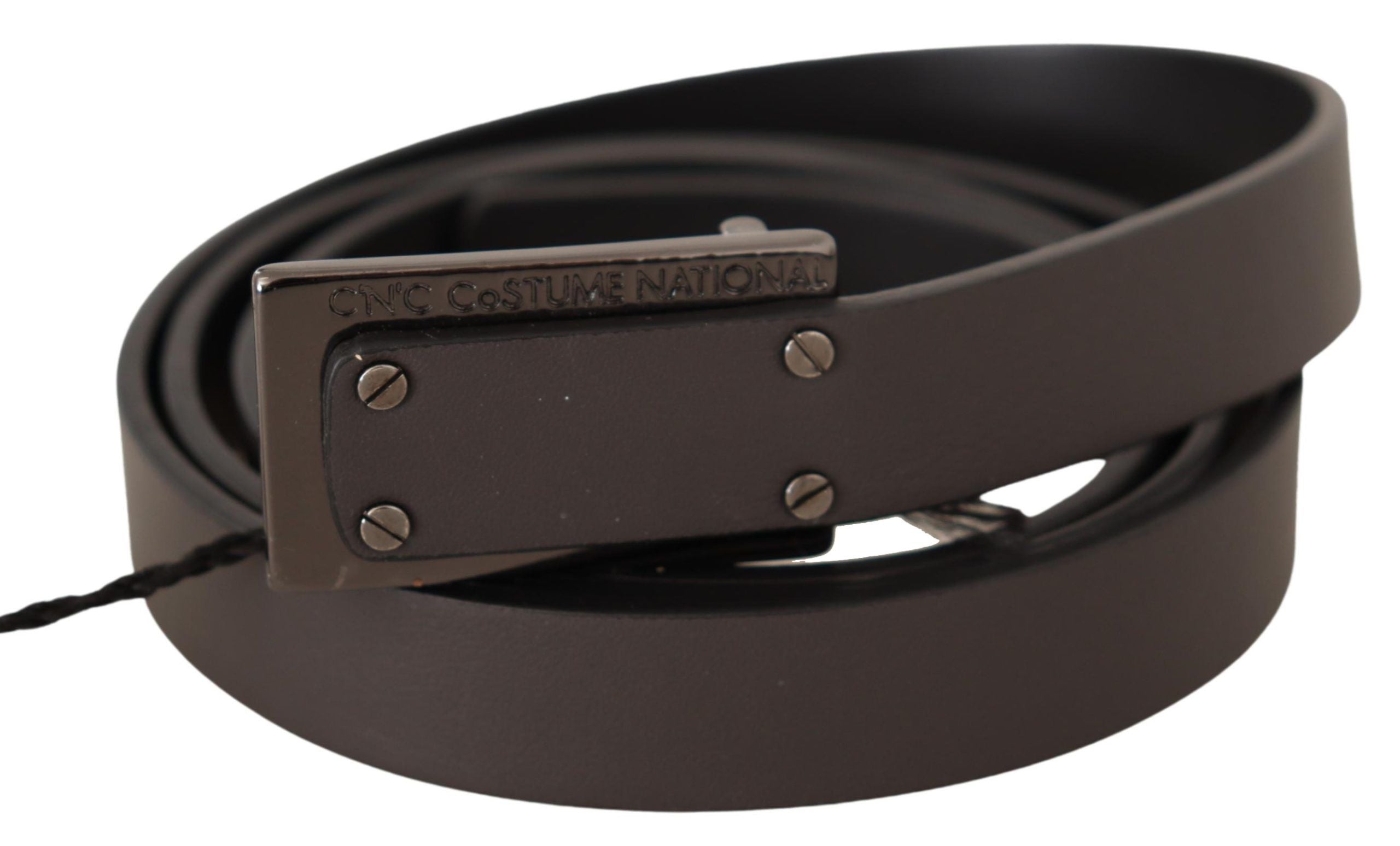 Elegant Leather Belt with Metal Buckle - ventzia