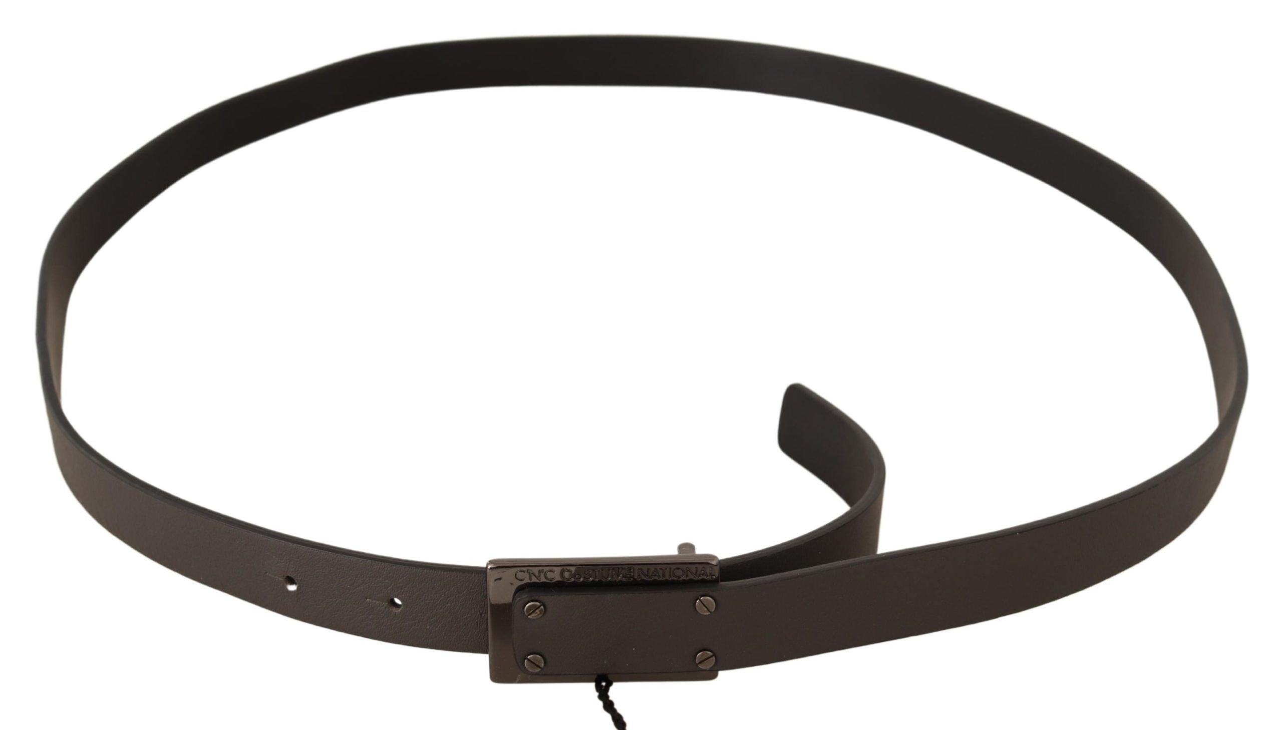 Elegant Leather Belt with Metal Buckle - ventzia