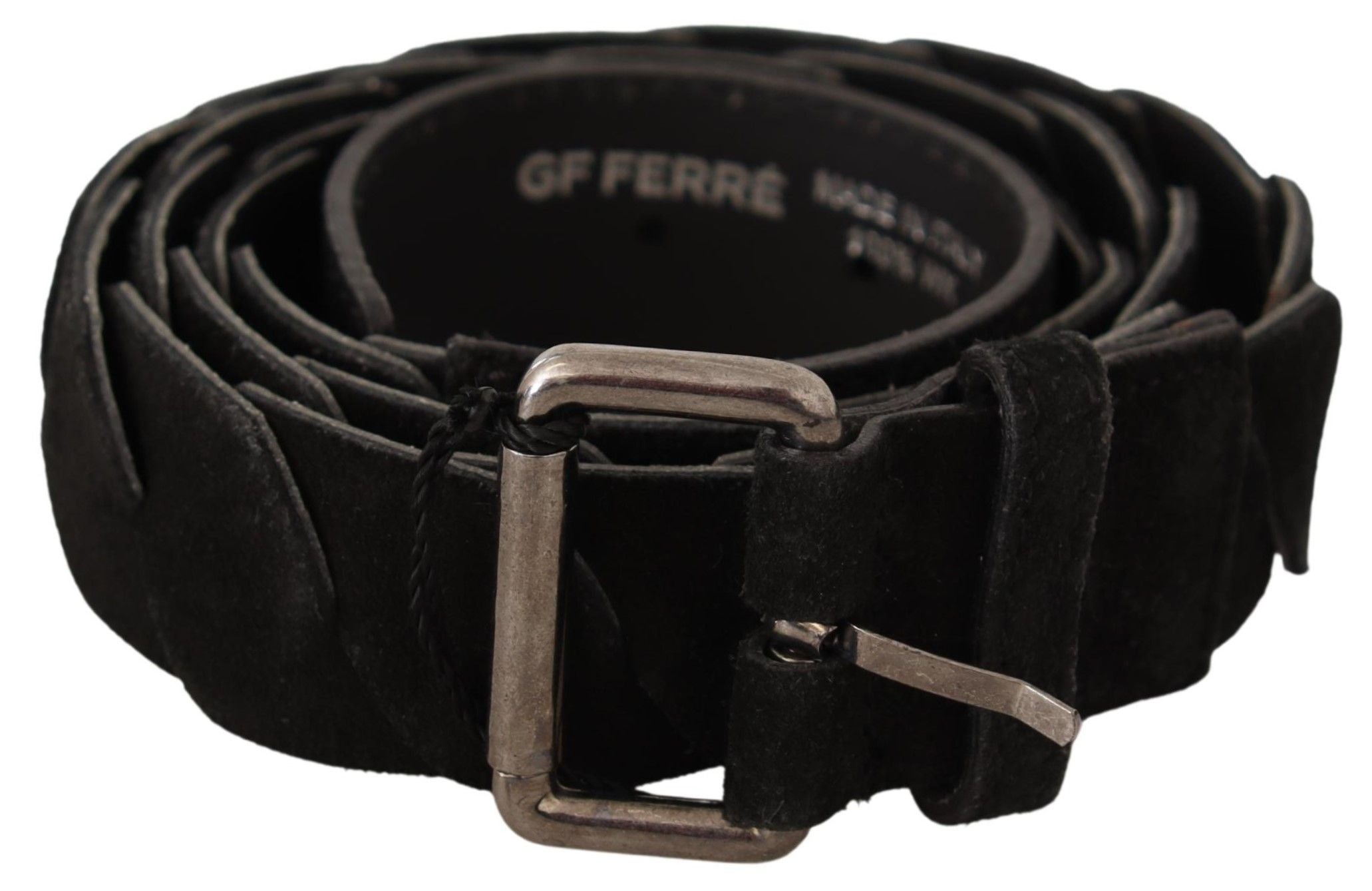 Elegant Black Waist Belt with Metal Buckle - ventzia