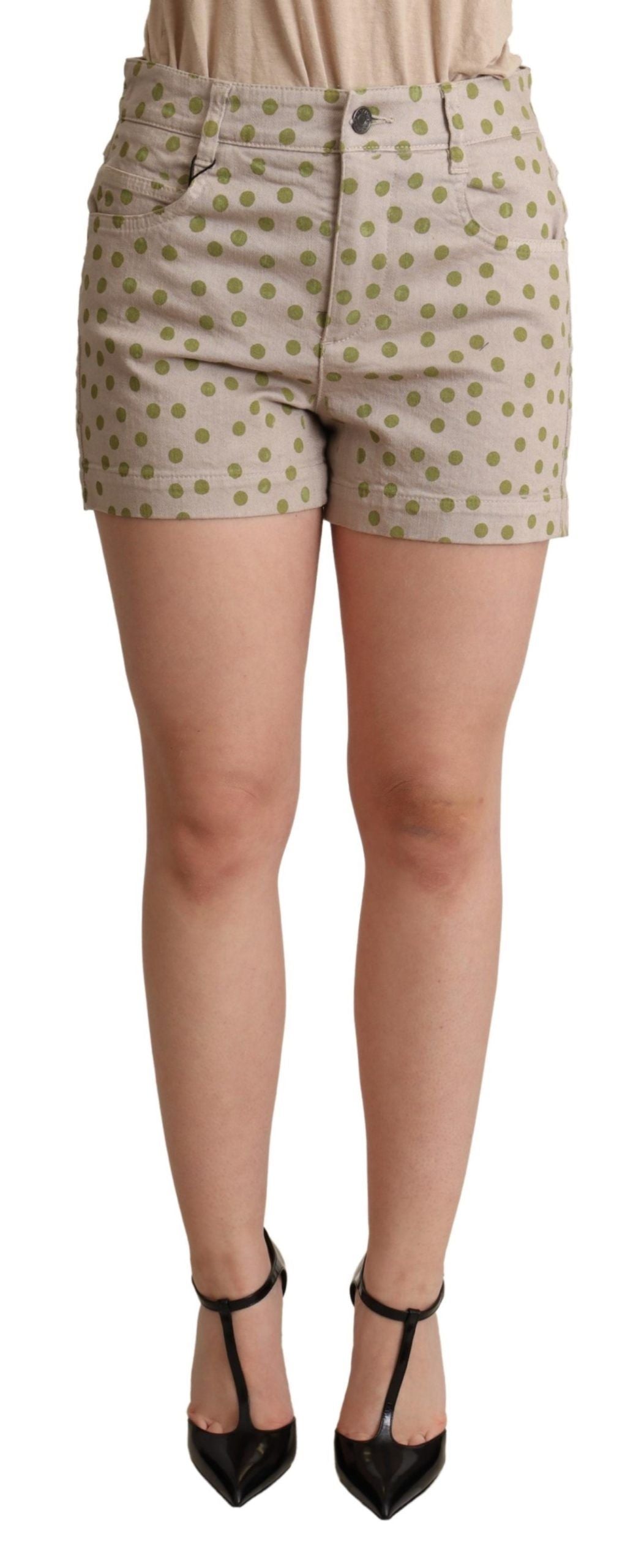 Chic Polka Dot Cotton Stretch Shorts - ventzia