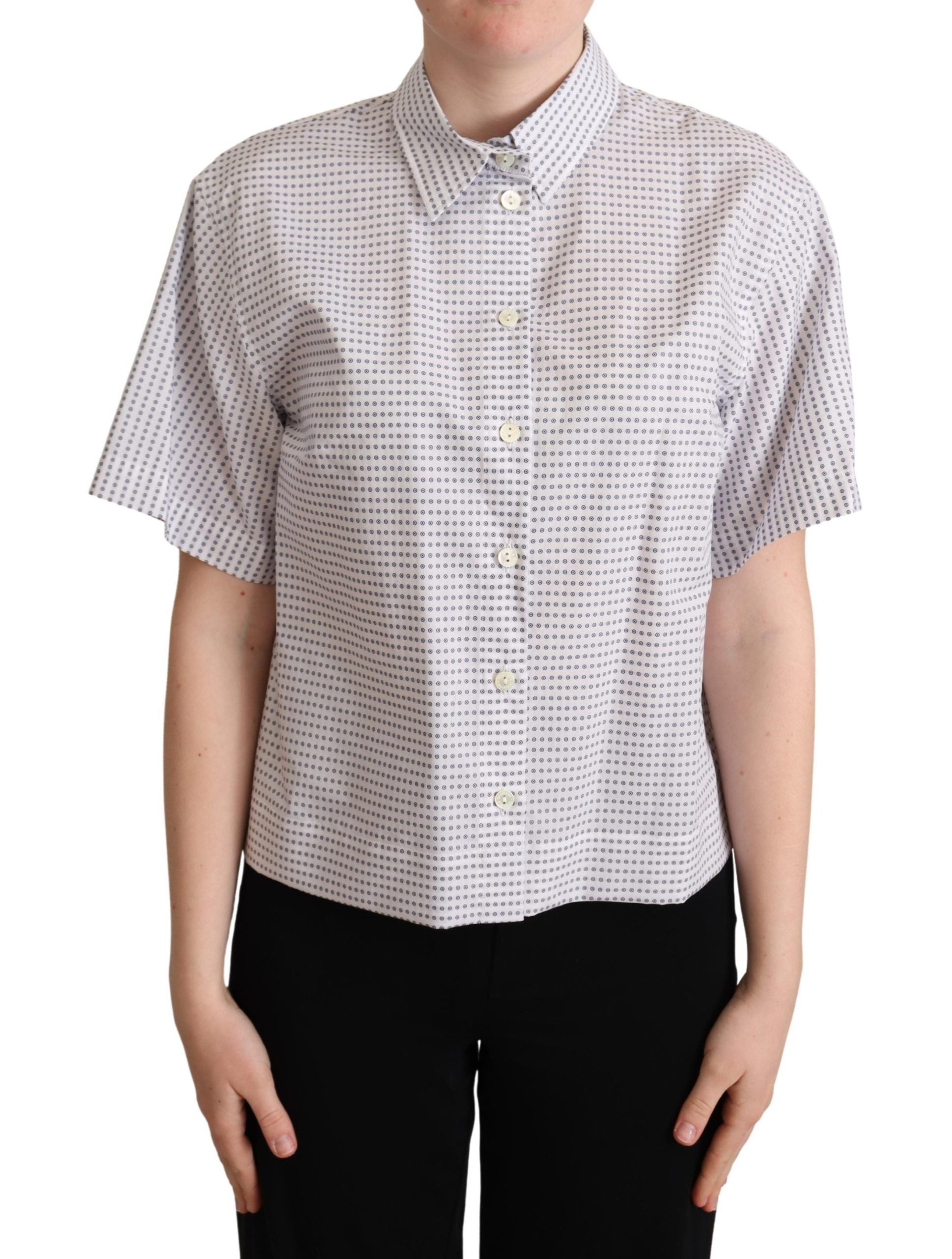 Elegant Polka Dots Collared Polo Top - ventzia
