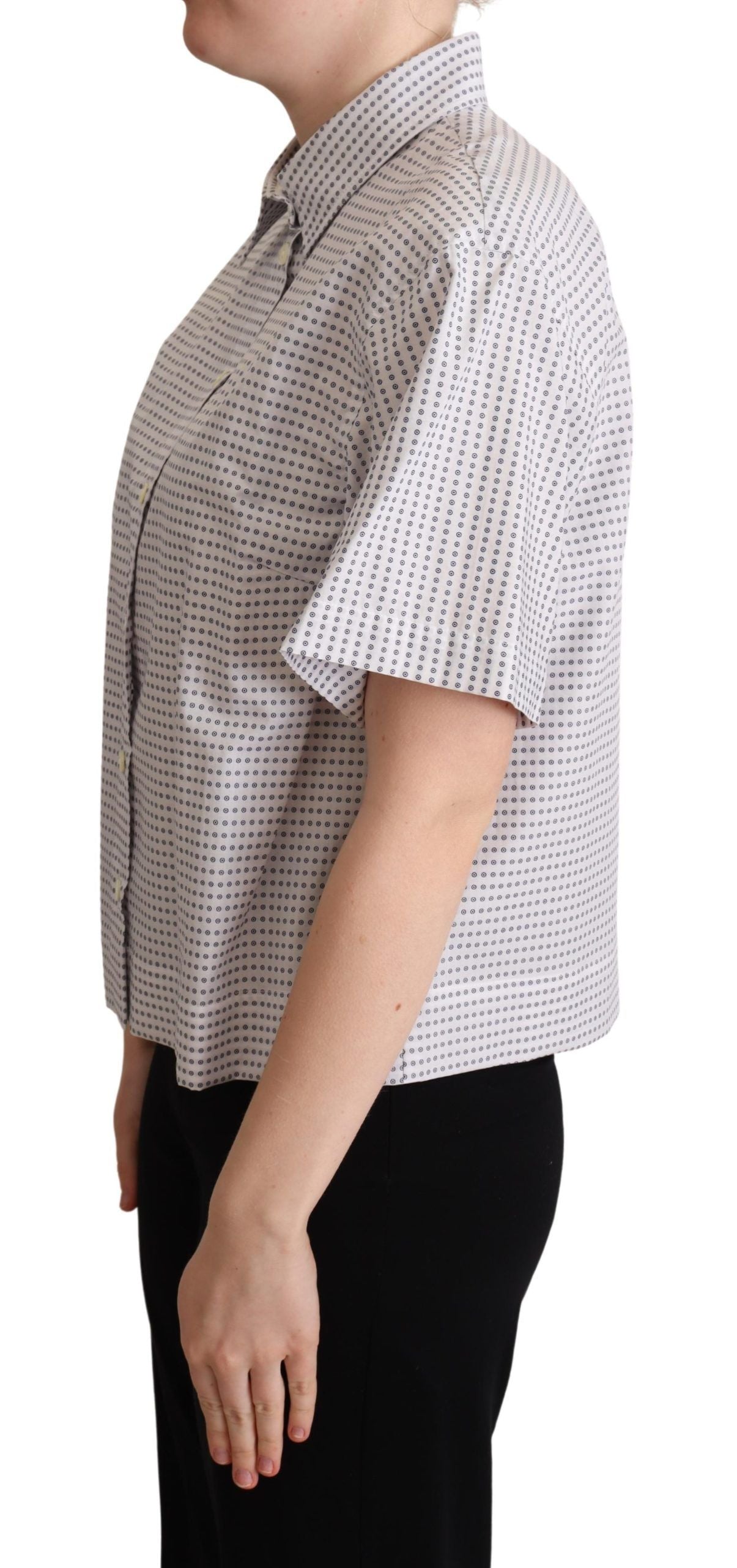 Elegant Polka Dots Collared Polo Top - ventzia