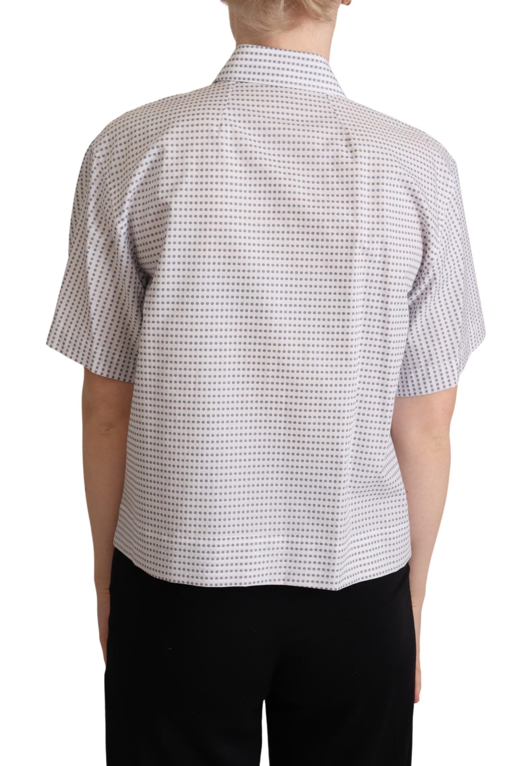 Elegant Polka Dots Collared Polo Top - ventzia