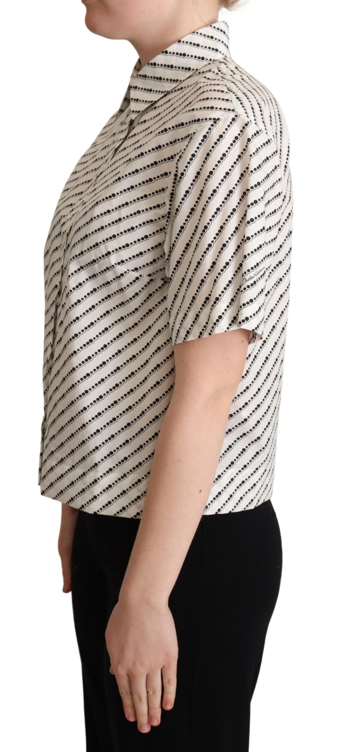 Elegant Dotted Cotton Polo Top - ventzia