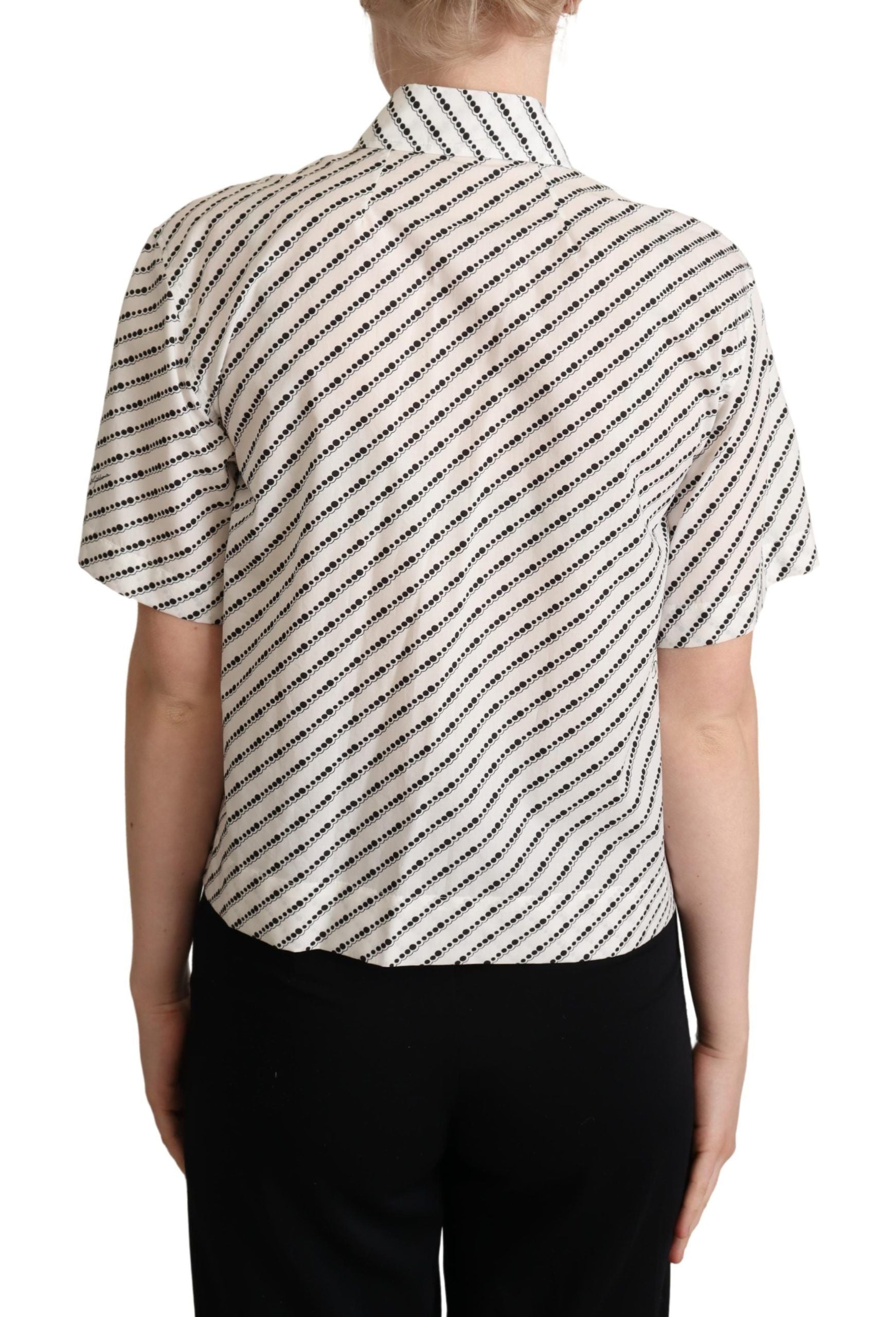 Elegant Dotted Cotton Polo Top - ventzia