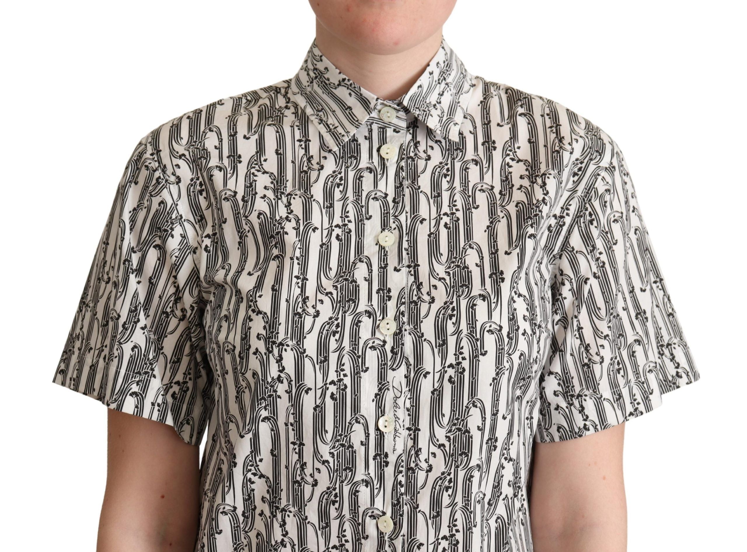 Elegant Floral Cotton Polo Top - ventzia