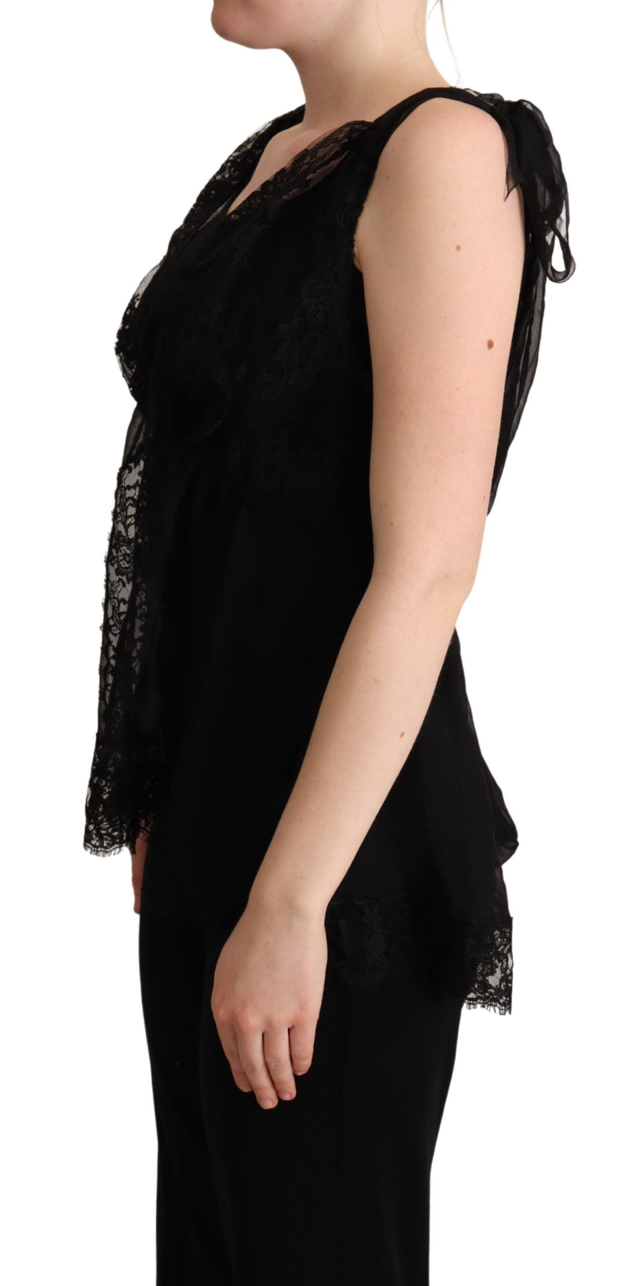 Lustrous Silk-Blend Lace Trim Camisole - ventzia