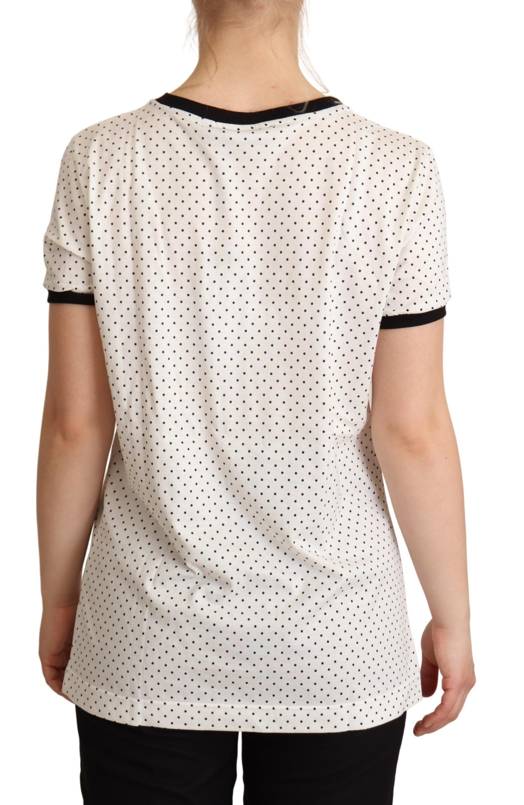 Polka Dot Crewneck Cotton Tee - ventzia