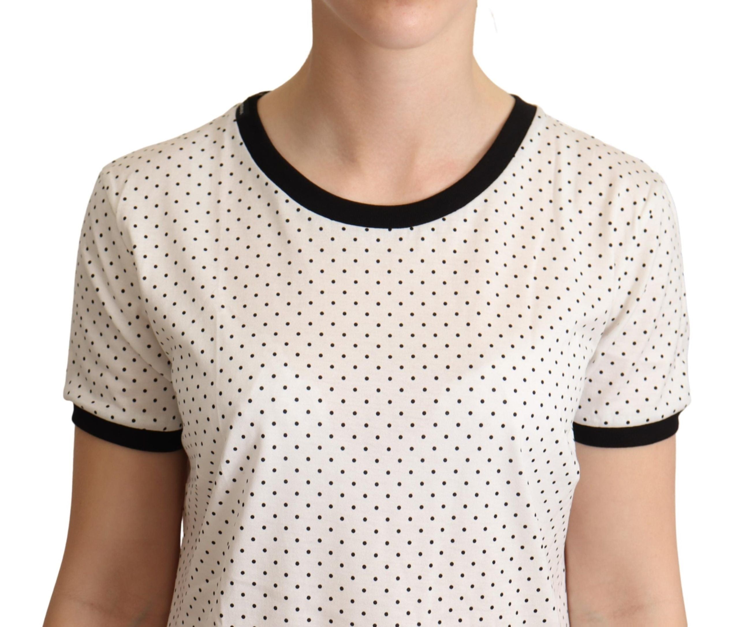 Polka Dot Crewneck Cotton Tee - ventzia