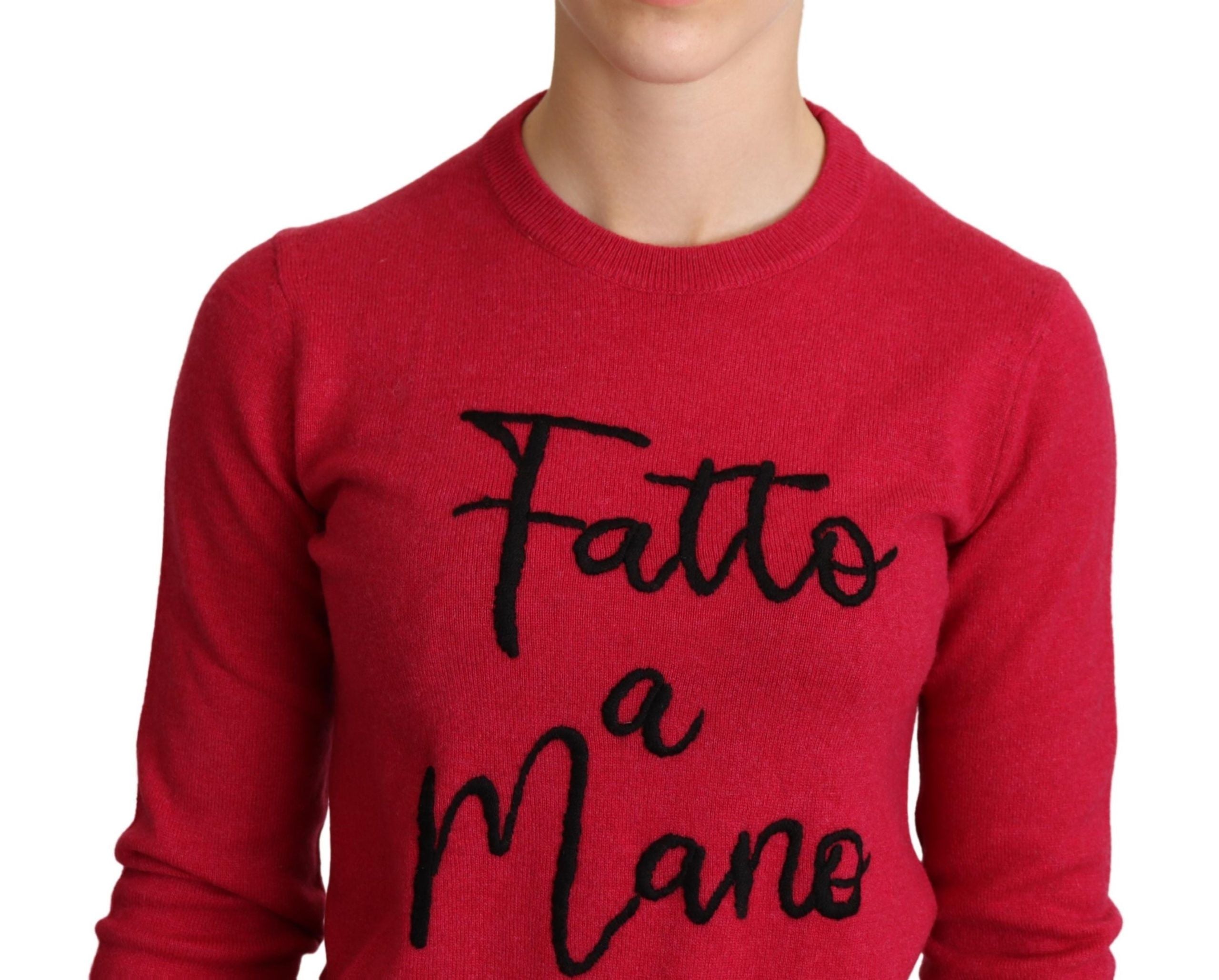 Chic Pink Cashmere Blend Crewneck Pullover - ventzia