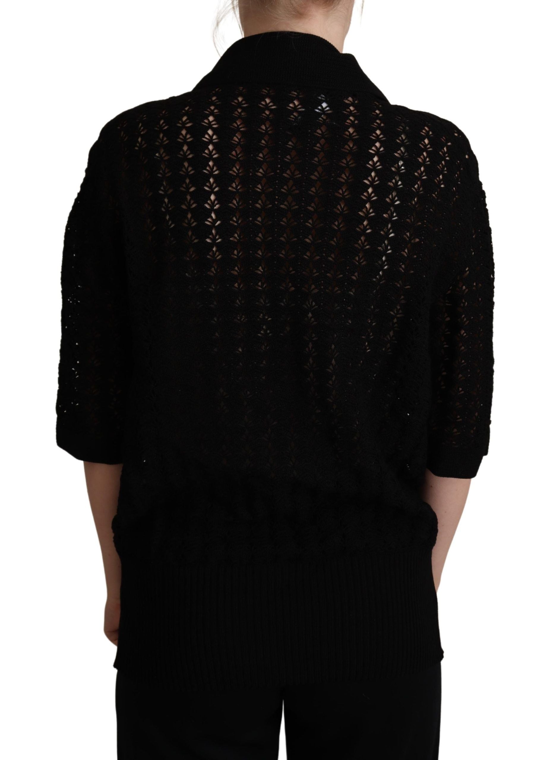 Embroidered Short Sleeve Luxury Sweater - ventzia