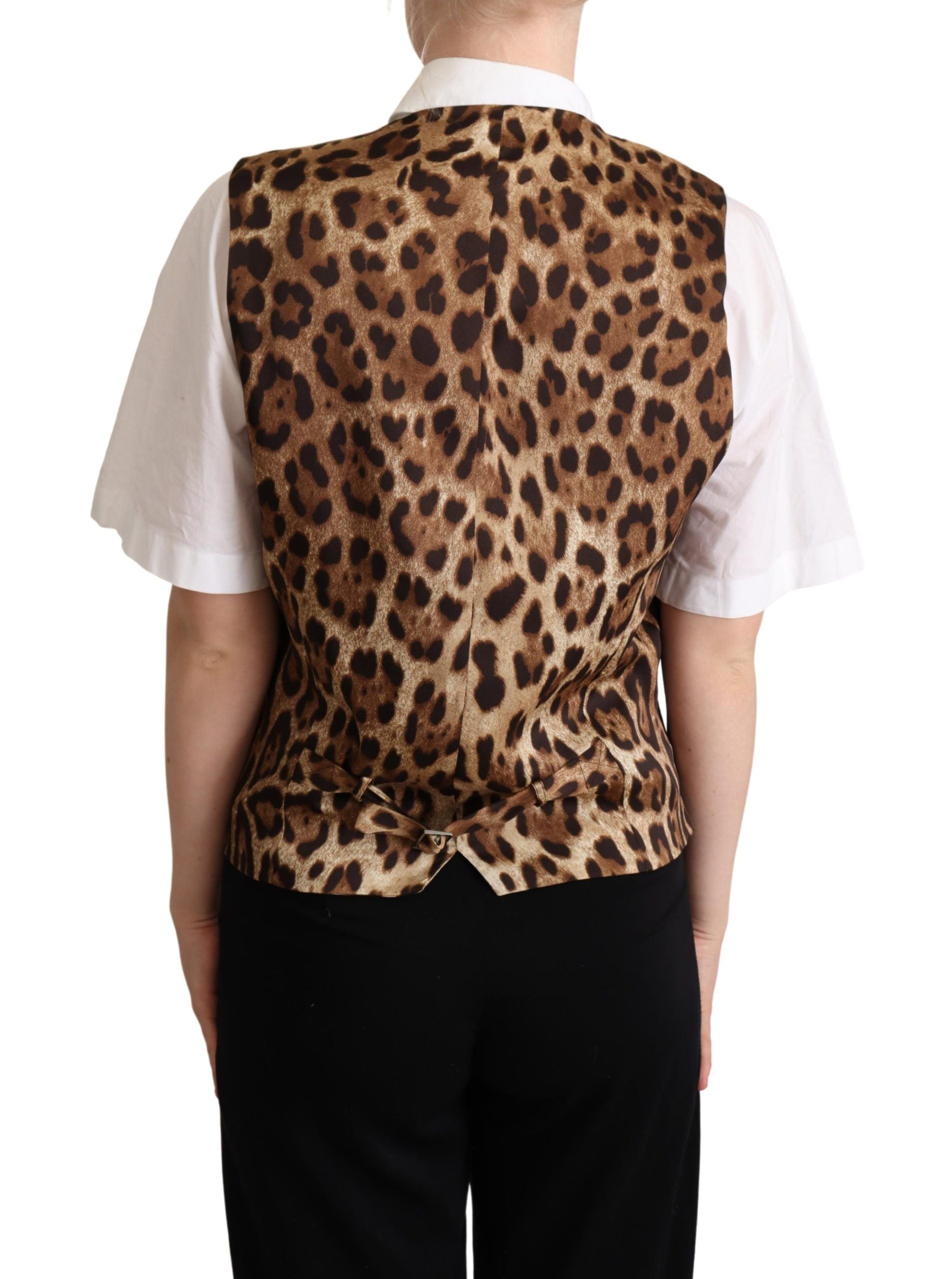 Elegant Leopard Print Sleeveless Vest - ventzia