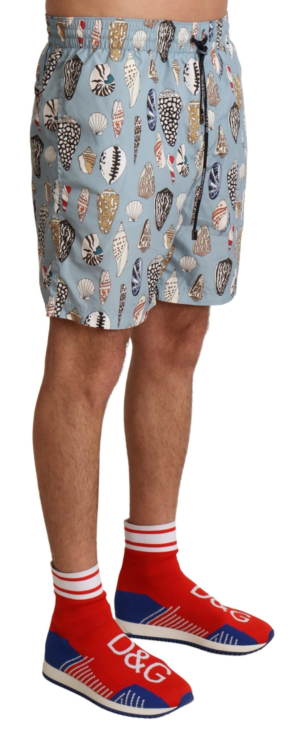 Elegant Seashell Print Swim Trunks - ventzia
