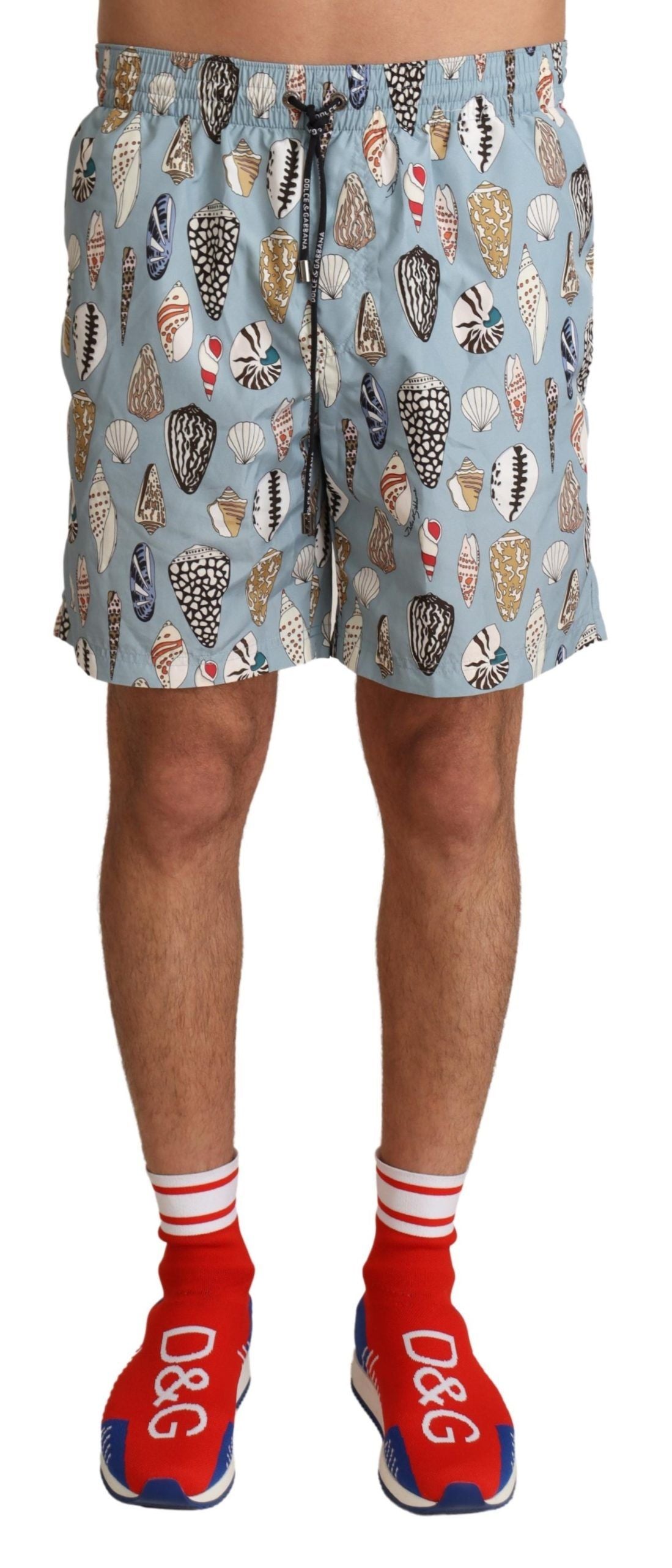 Elegant Seashell Print Swim Trunks - ventzia