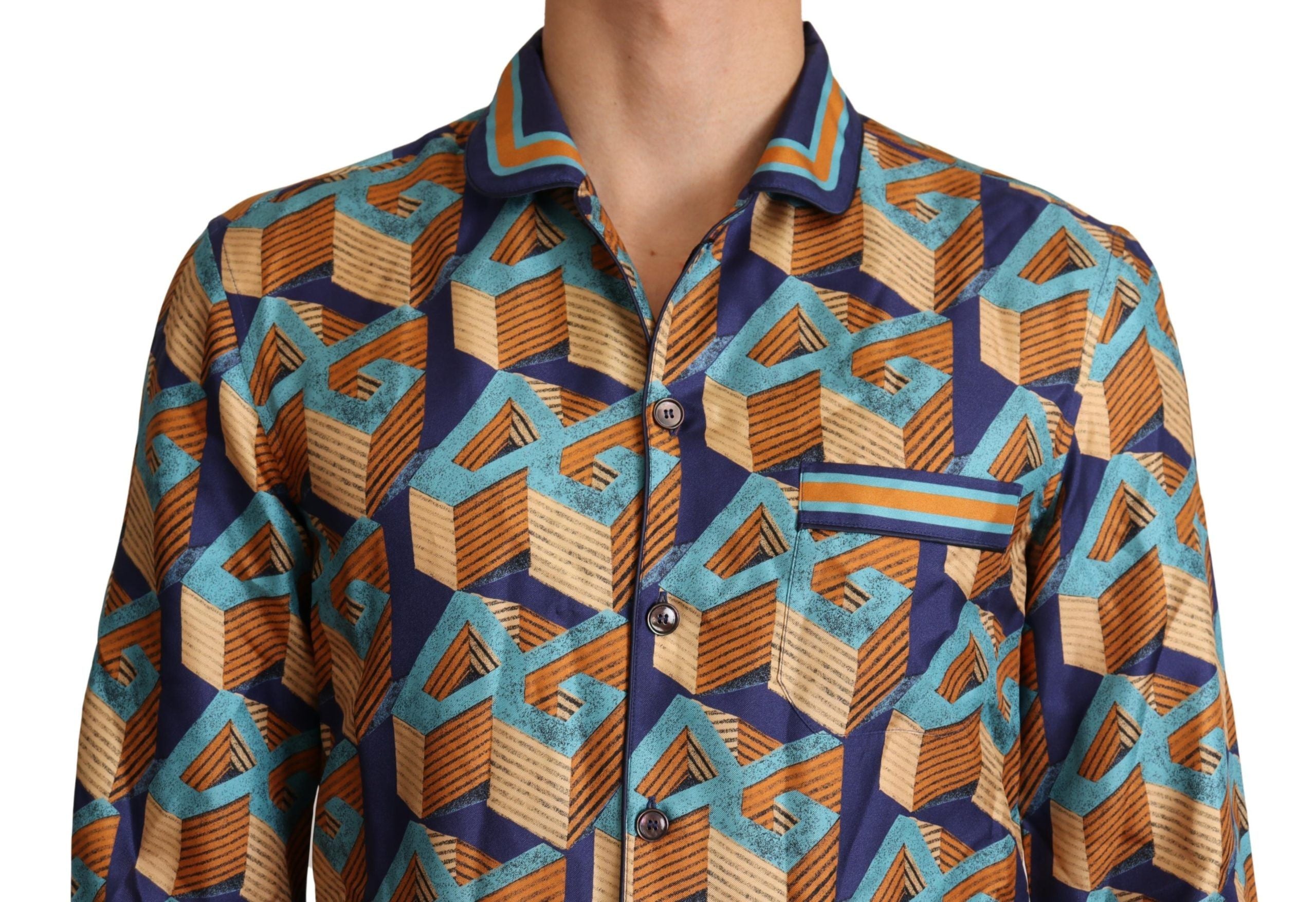 Elegant Silk Casual Shirt with DG Logo - ventzia