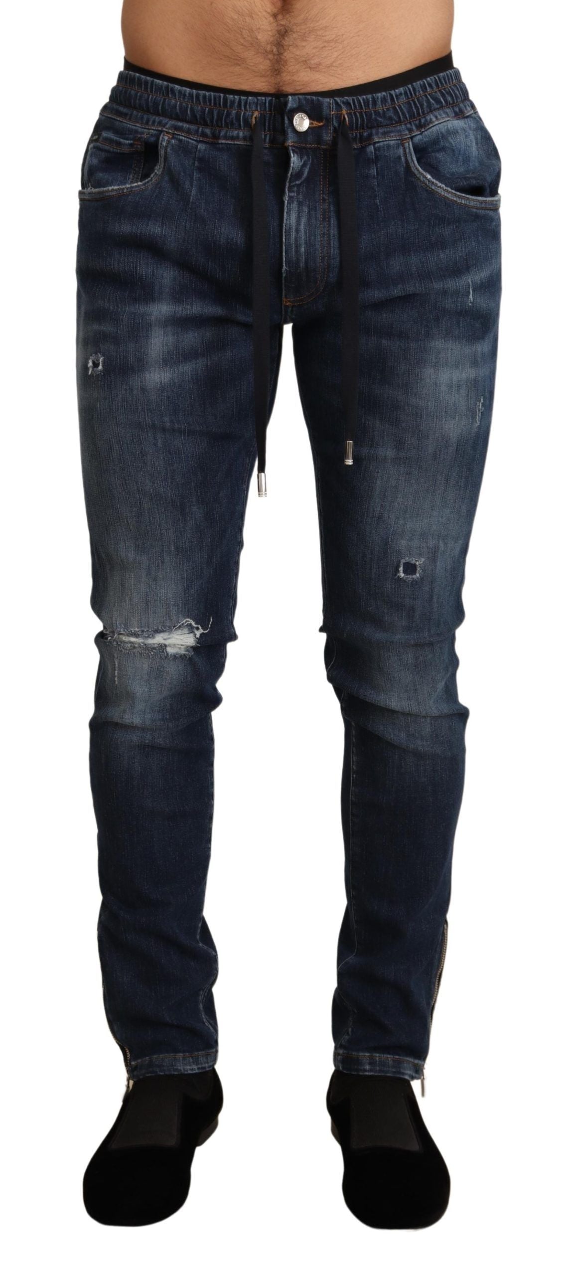 Elegant Dark Blue Skinny Jeans - ventzia