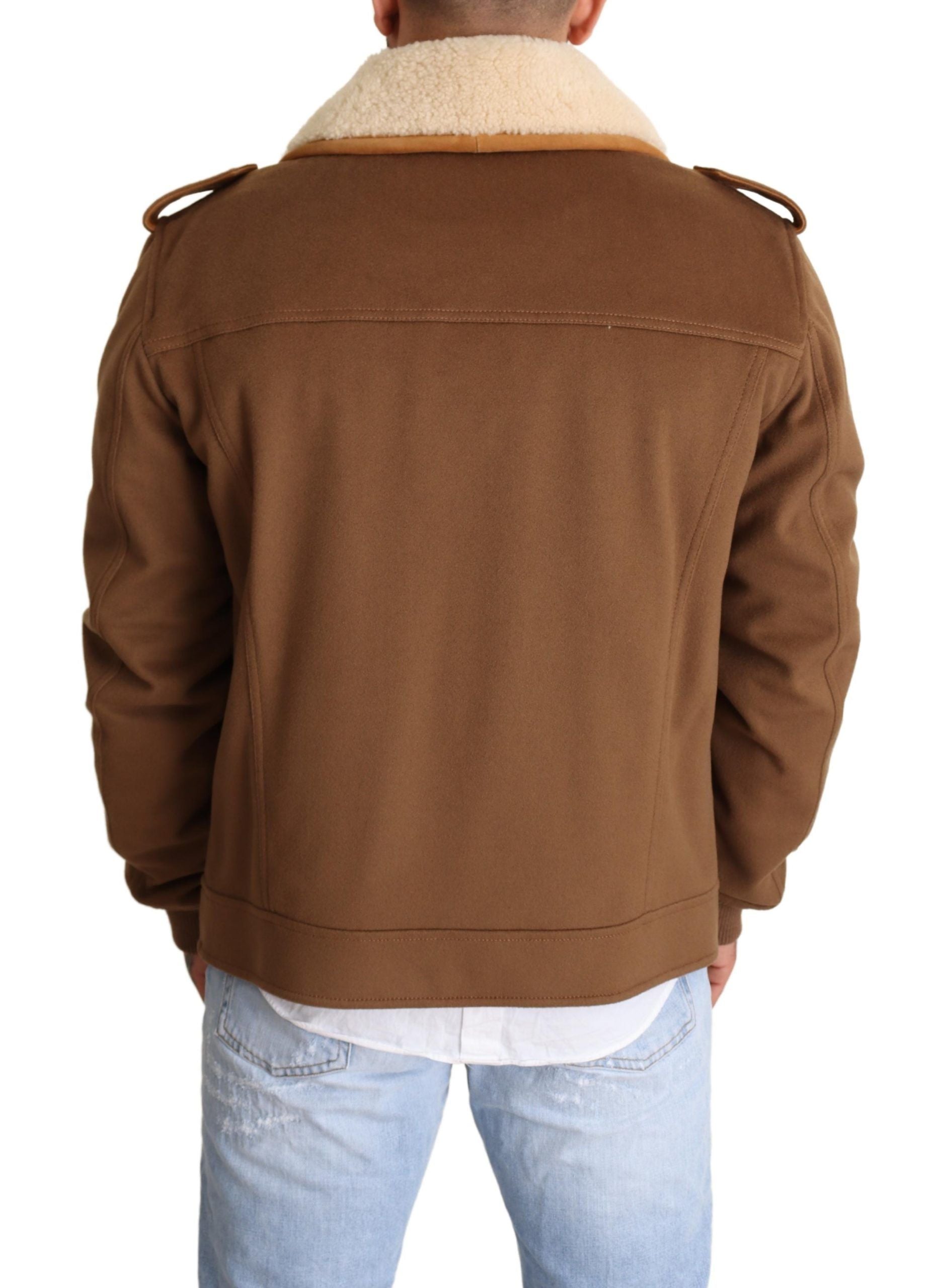 Elegant Double Breasted Shearling Jacket - ventzia
