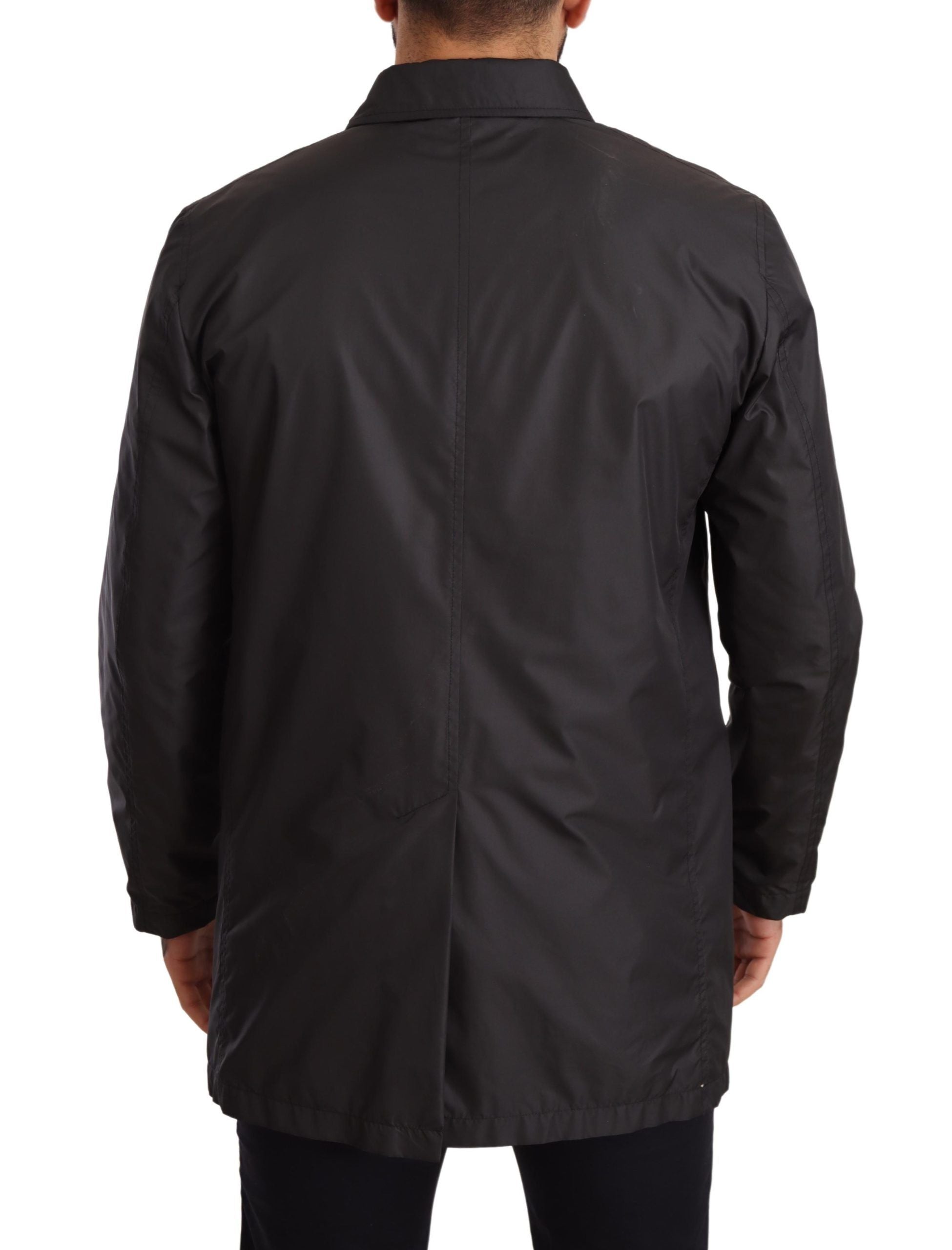 Elegant Black Trench Coat for Sophisticated Men - ventzia