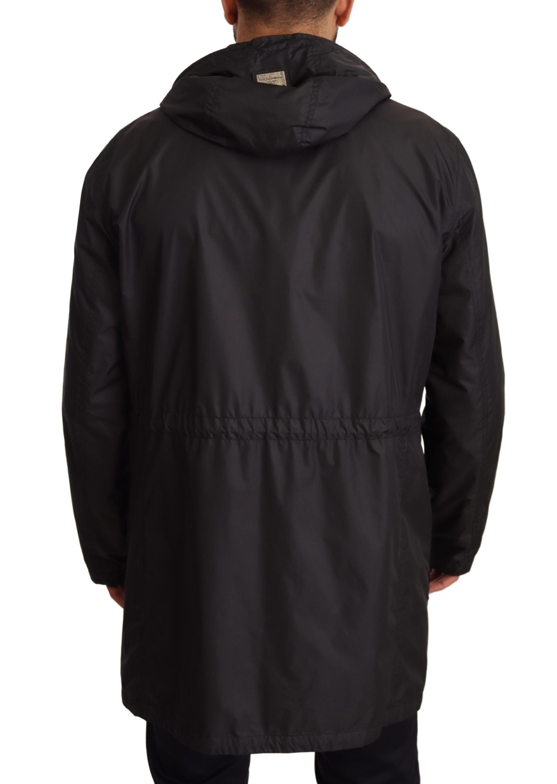 Elegant Black Hooded Blouson Jacket - ventzia