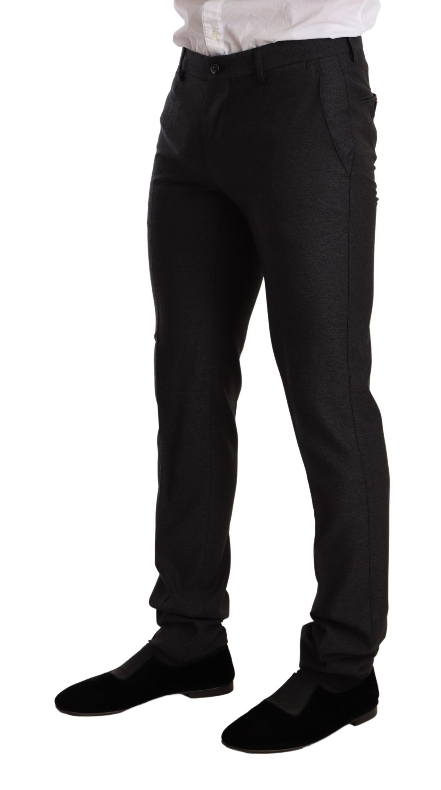 Elegant Gray Martini Wool Suit - ventzia