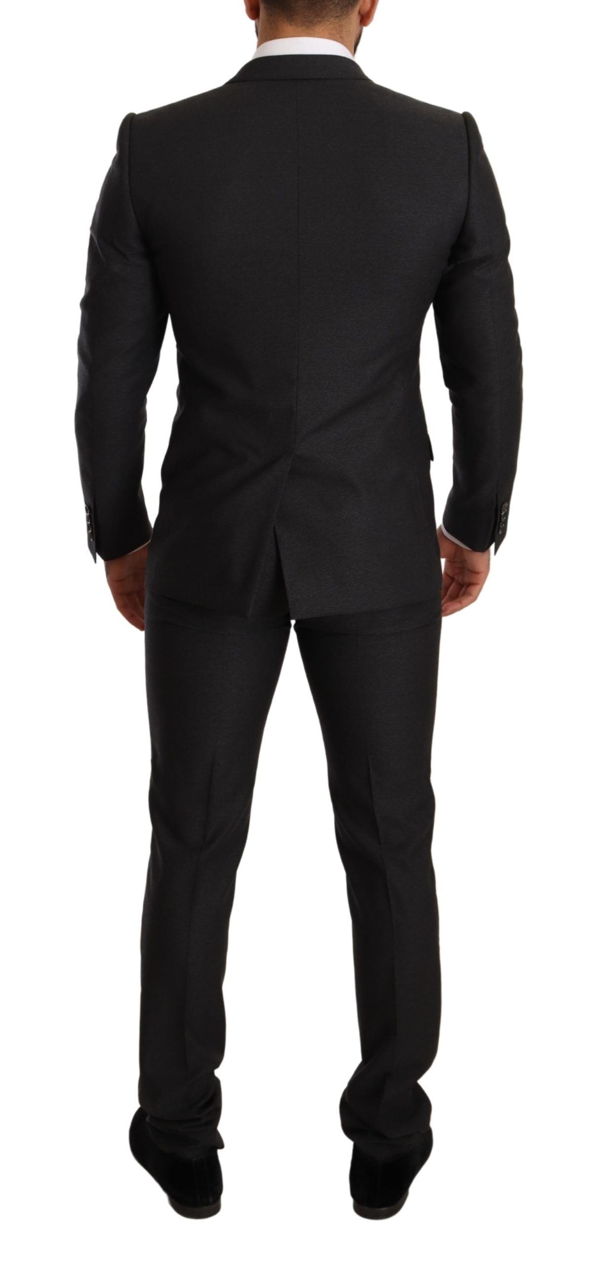 Elegant Gray Martini Wool Suit - ventzia