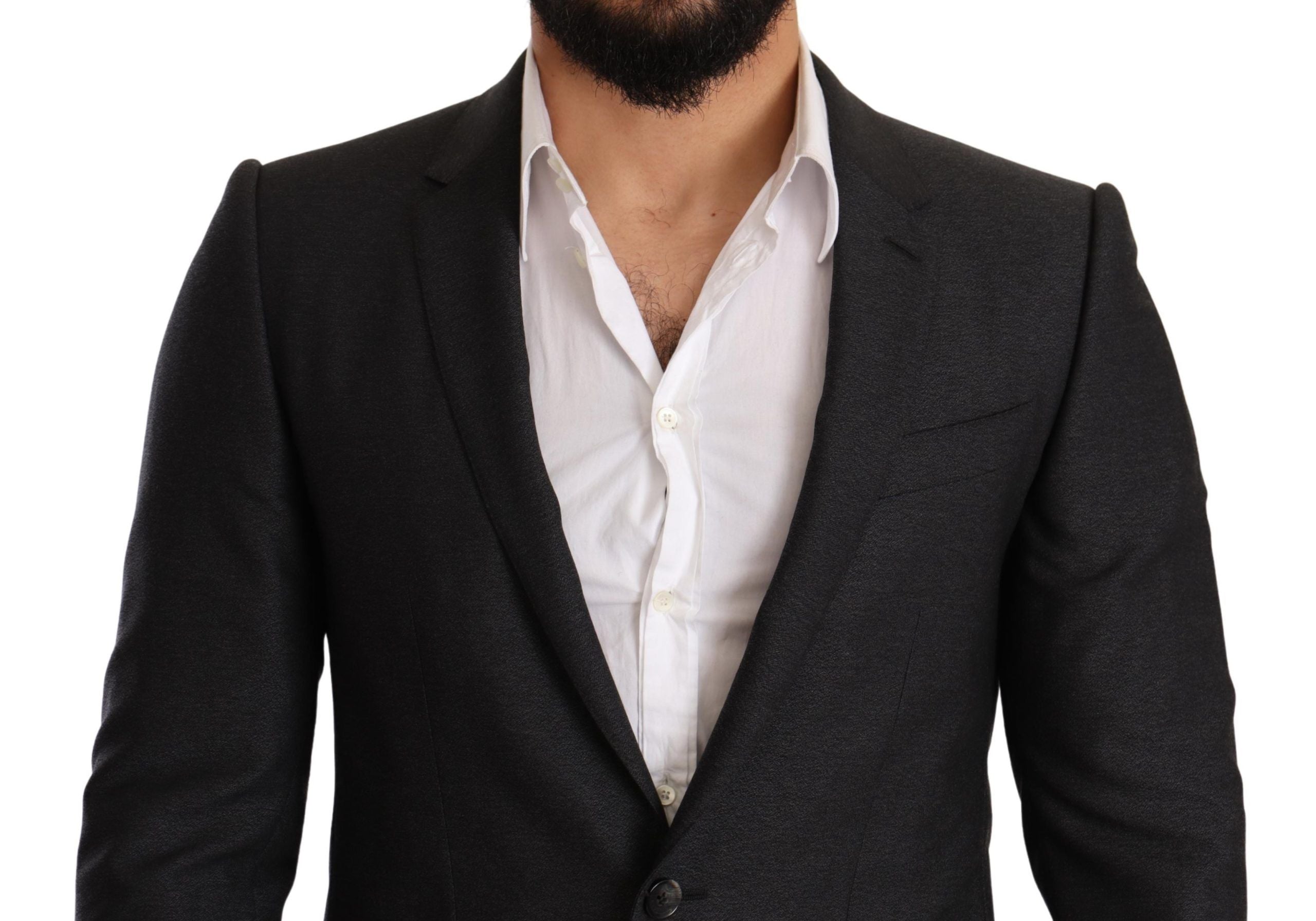 Elegant Gray Martini Wool Suit - ventzia