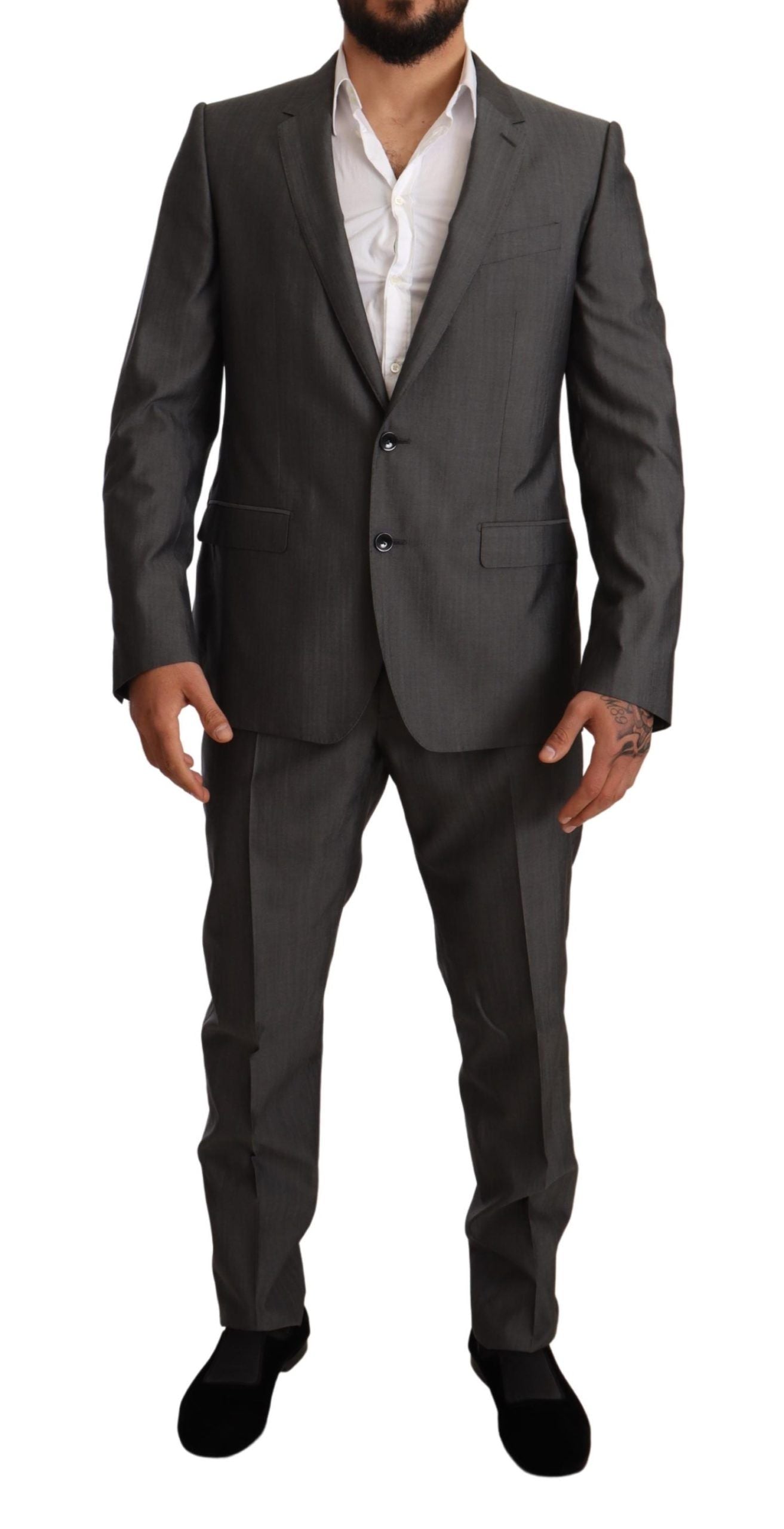 Elegant Martini Slim-Fit Wool Silk Suit - ventzia