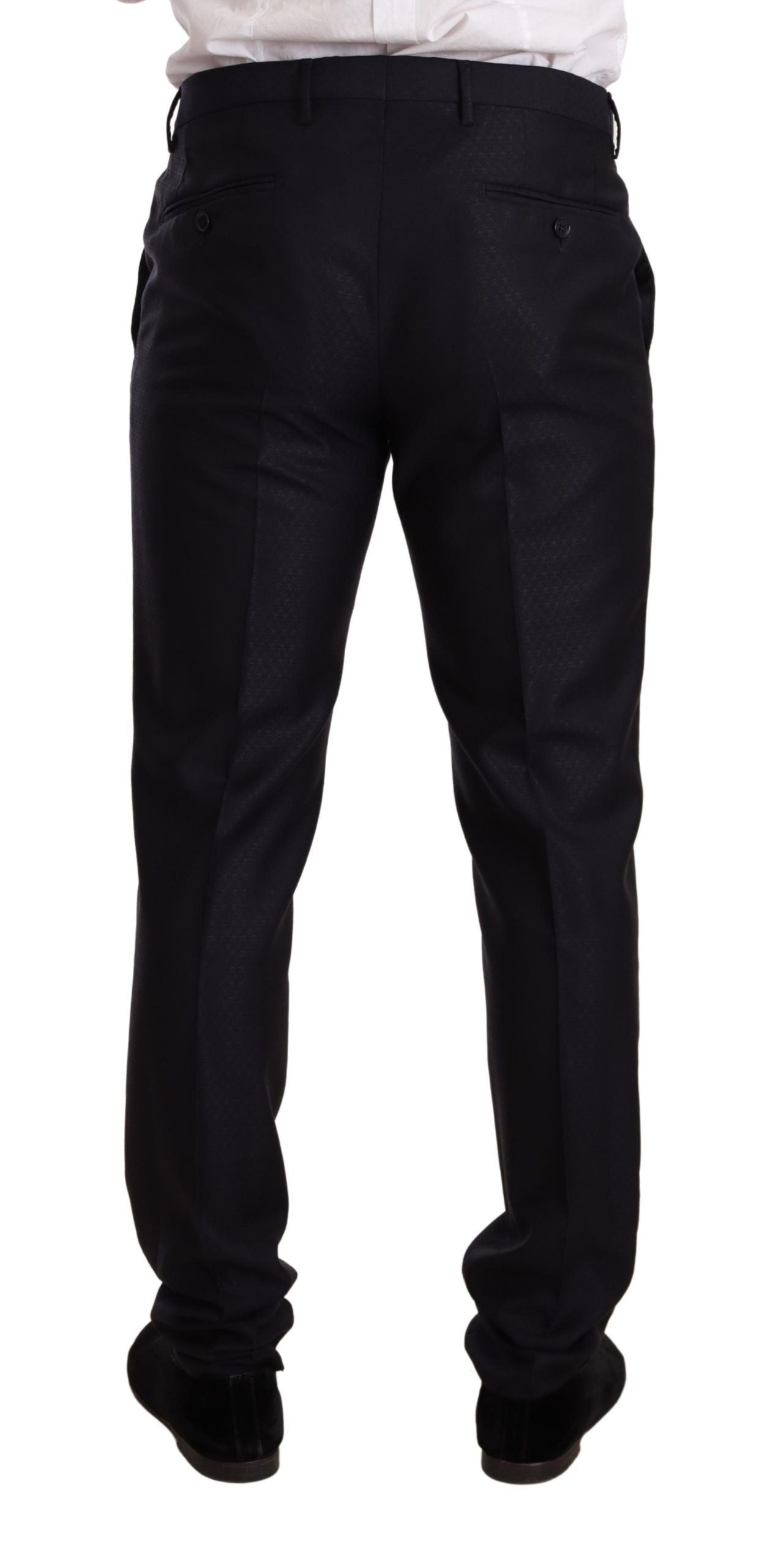 Elegant Slim Fit Jacquard Suit in Blue - ventzia