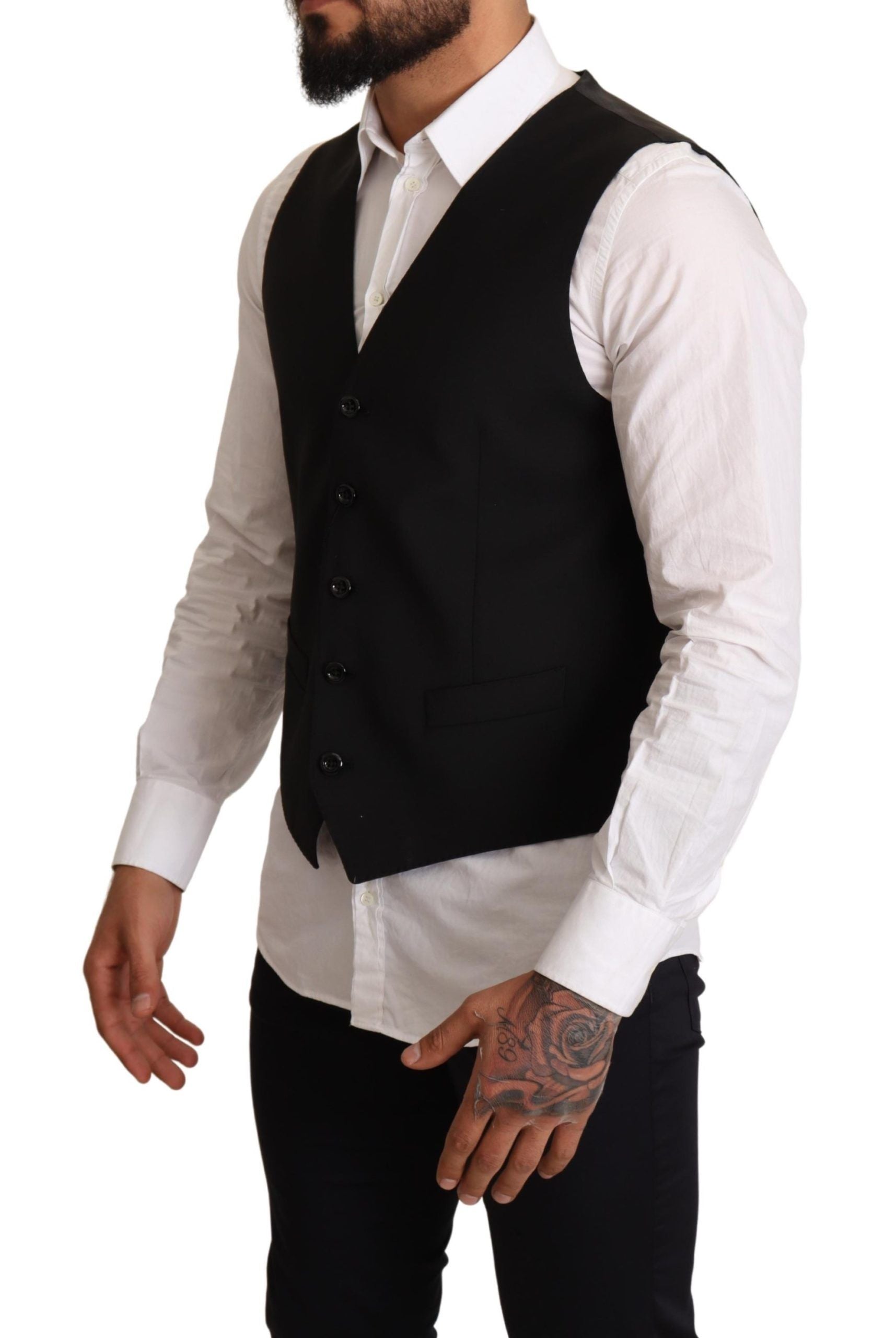 Elegant Black Formal Dress Vest - ventzia
