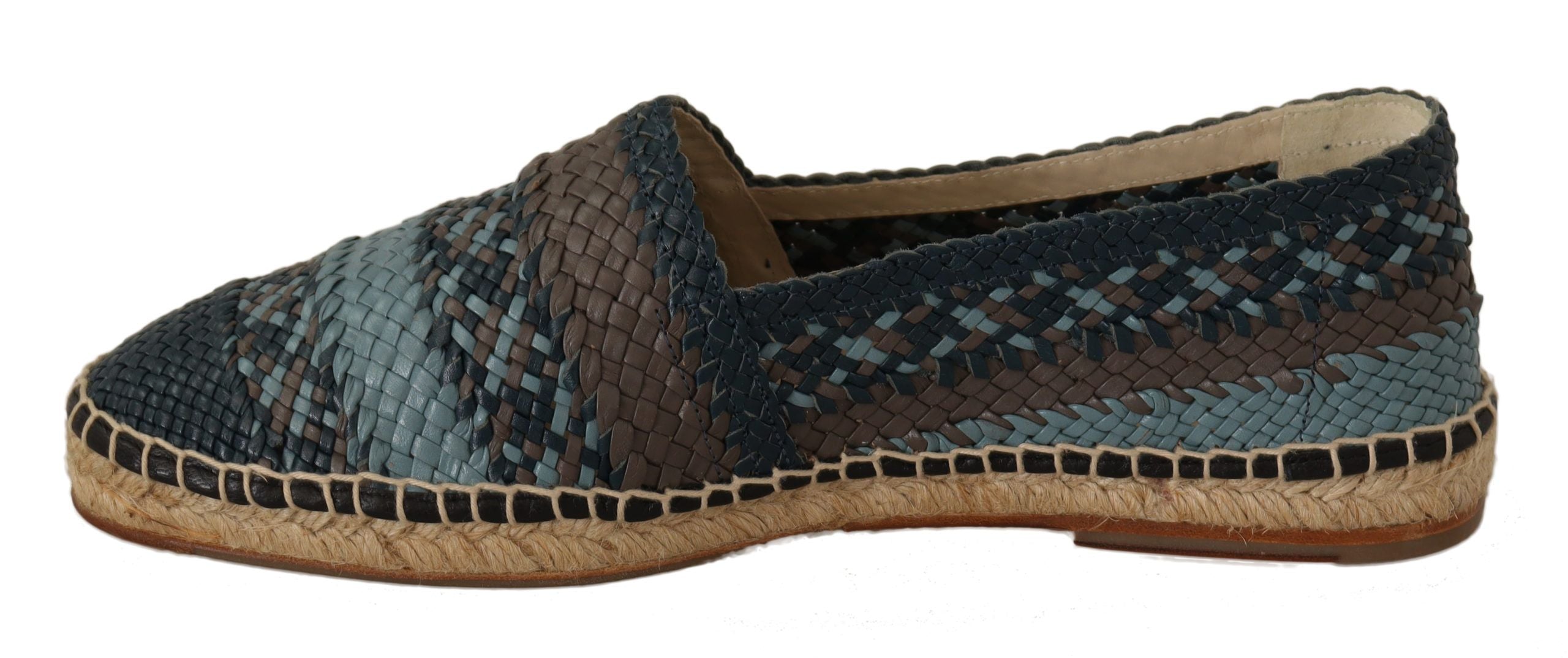 Elegant Woven Leather Espadrilles - ventzia
