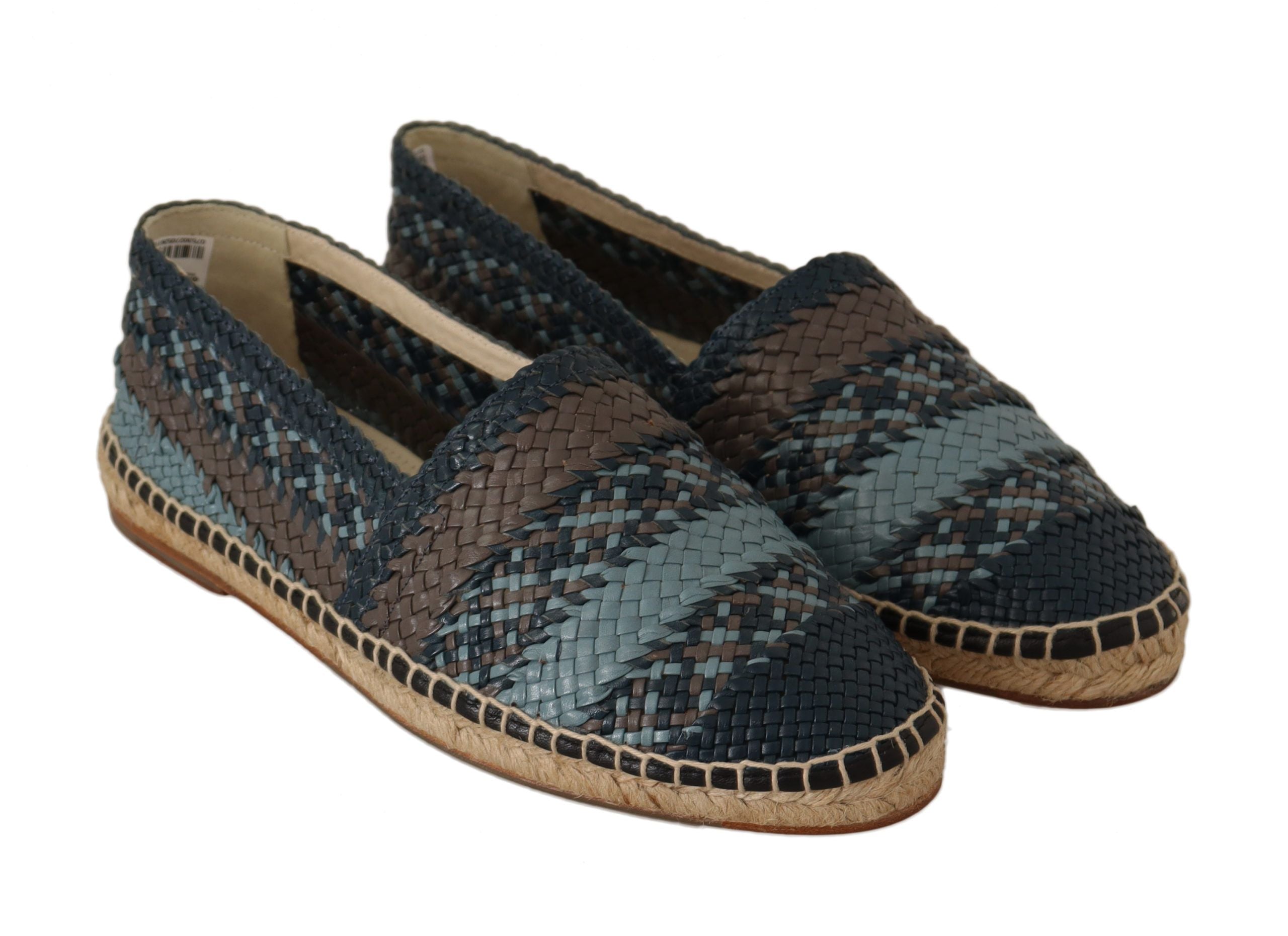 Elegant Woven Leather Espadrilles - ventzia