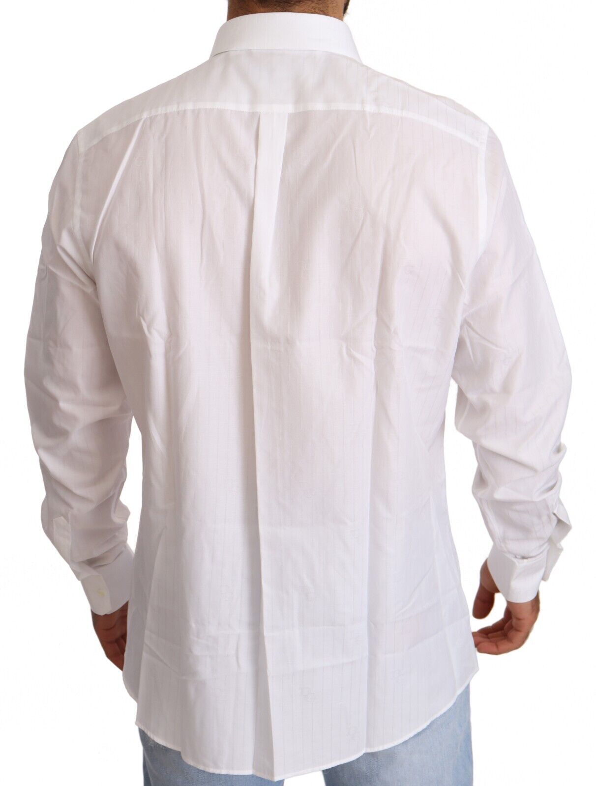 White Cotton Martini Fit Shirt - ventzia