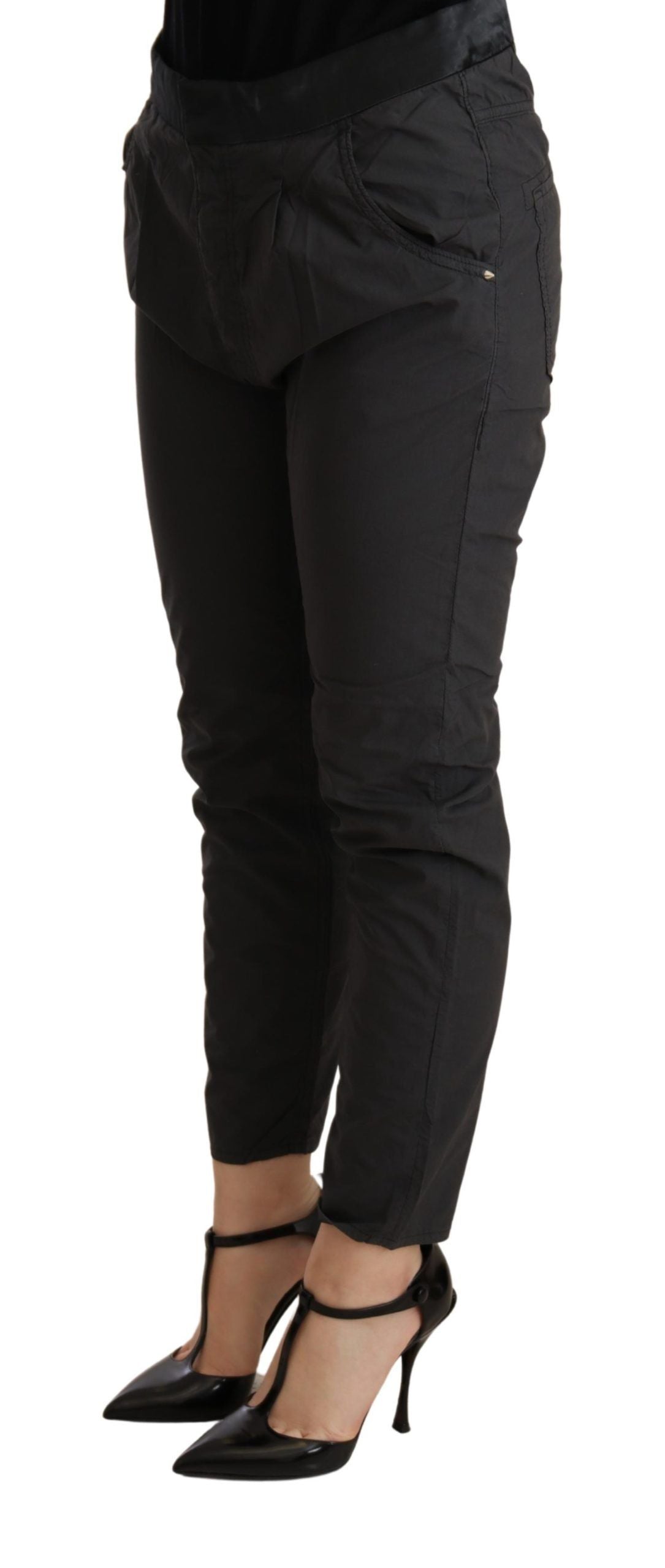 Elegant Mid Waist Slim Fit Skinny Pants - ventzia