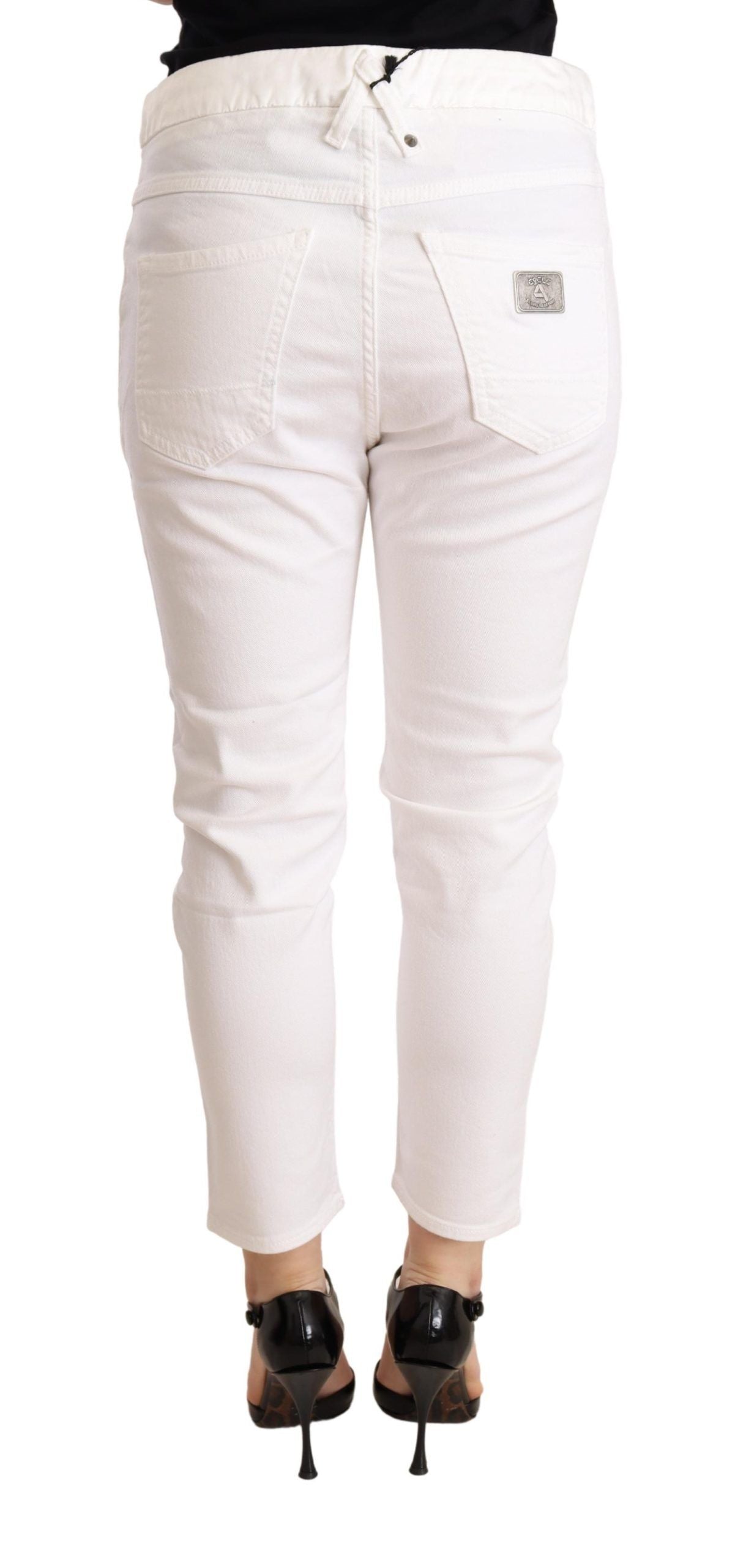 Elegant Slim Fit White Skinny Pants - ventzia