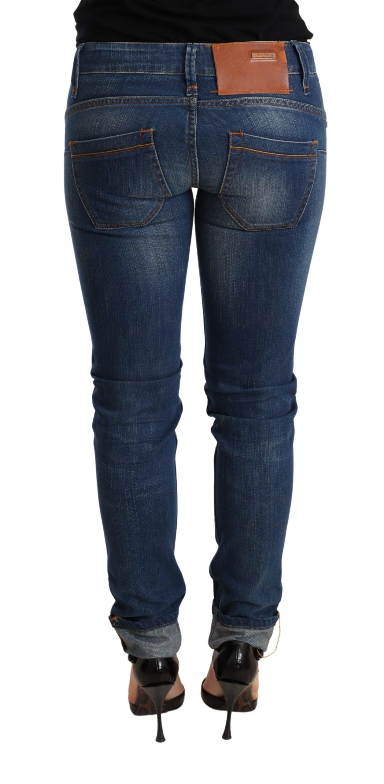 Chic Blue Washed Push-Up Skinny Jeans - ventzia