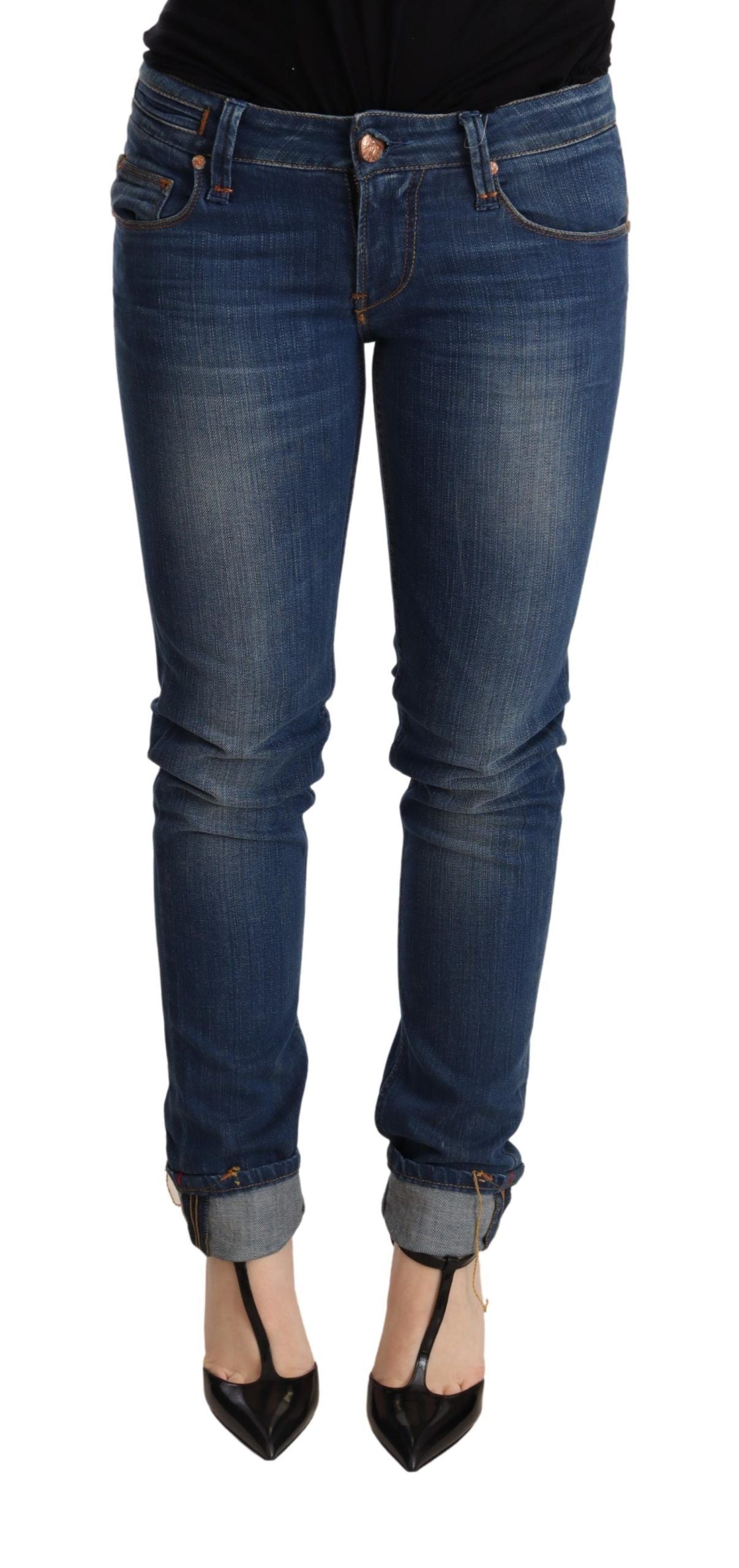 Chic Blue Washed Push-Up Skinny Jeans - ventzia