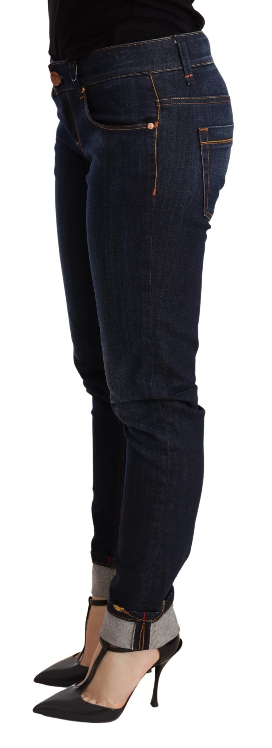 Chic Dark Blue Skinny Jeans - ventzia