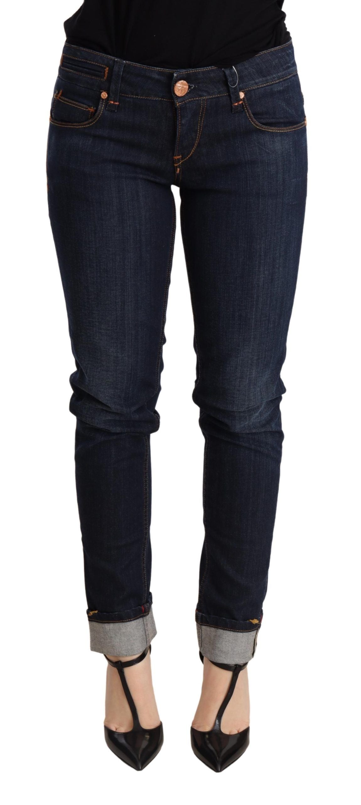 Chic Dark Blue Skinny Jeans - ventzia