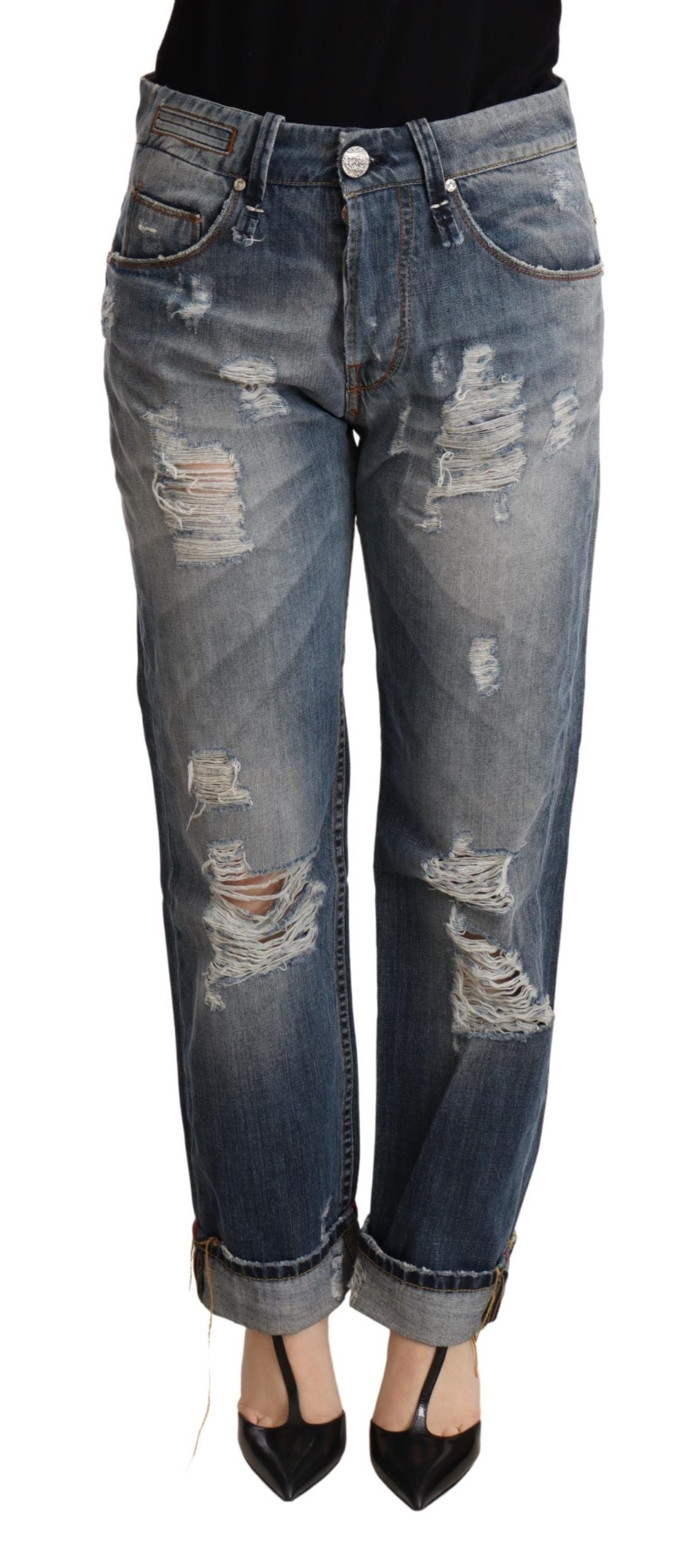 Authentic Mid Waist Baggy Denim Jeans - ventzia