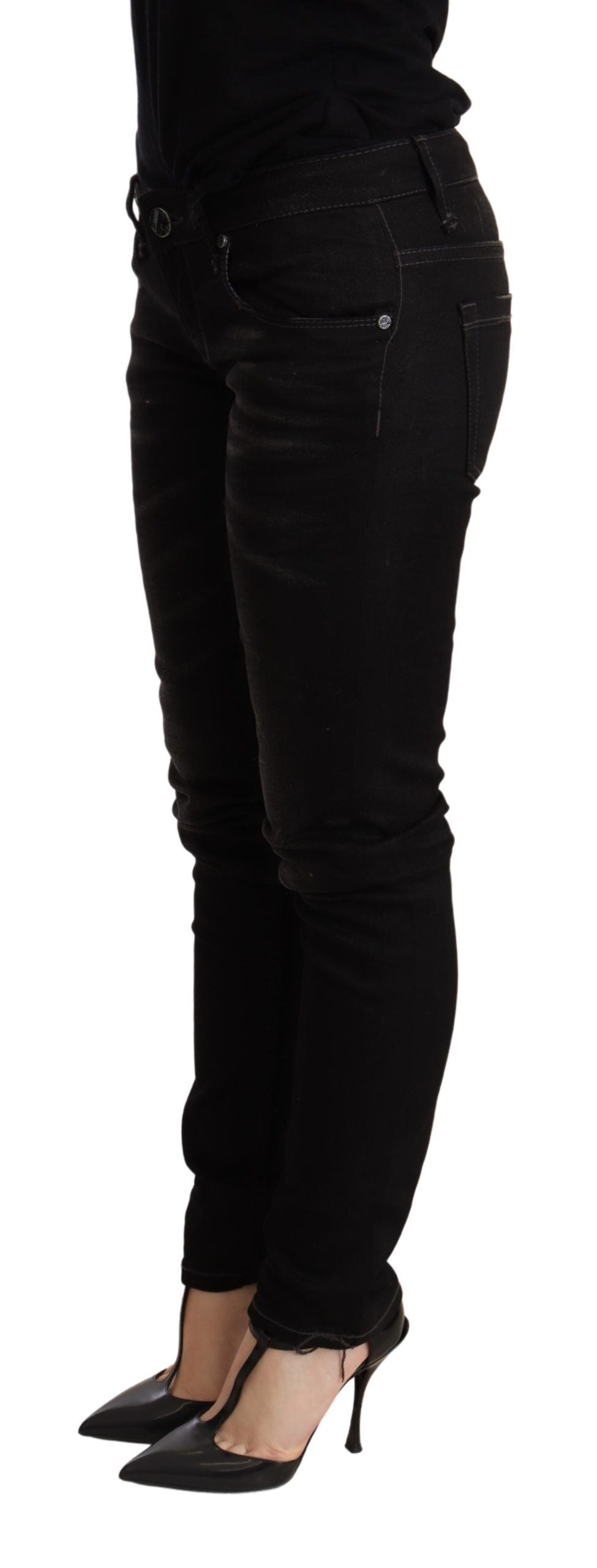 Chic Black Low Waist Skinny Denim - ventzia
