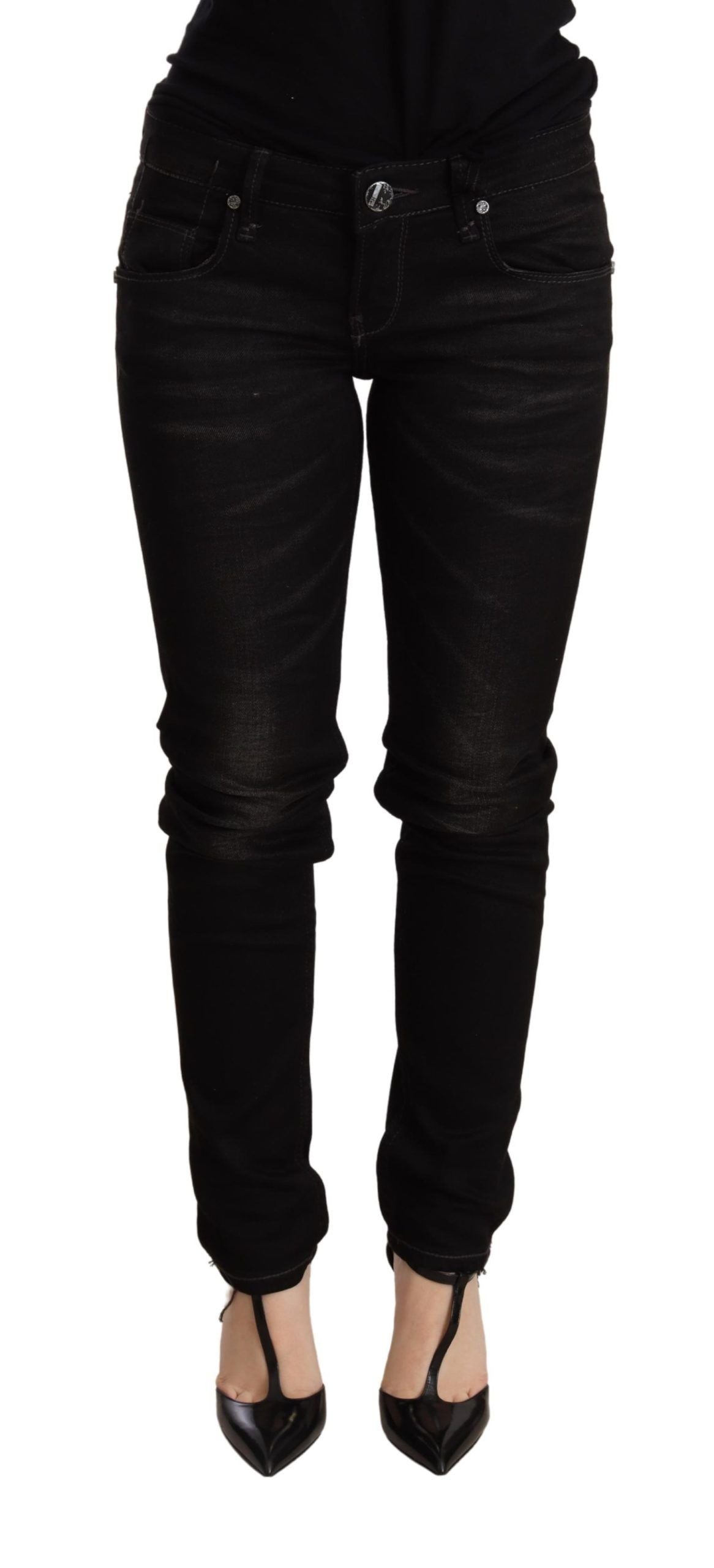 Chic Black Low Waist Skinny Denim - ventzia