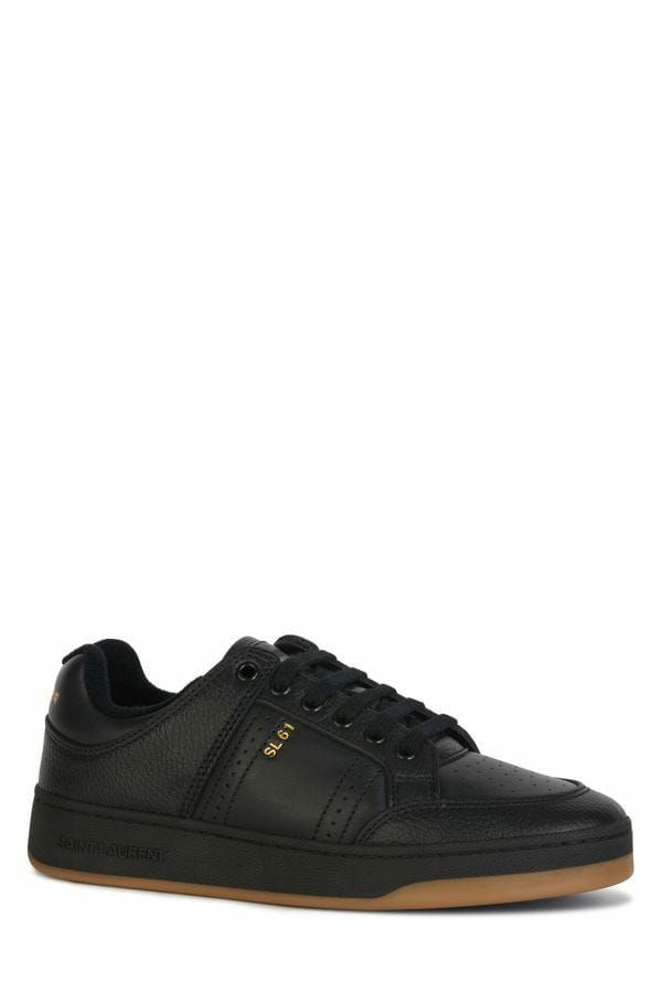 Elegant Black Low-Top Leather Sneakers - ventzia