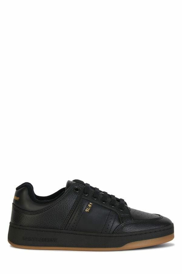 Elegant Black Low-Top Leather Sneakers - ventzia