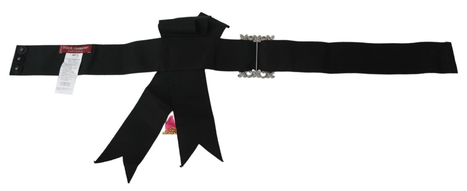 Elegant Floral Crystal Ribbon Waist Belt - ventzia