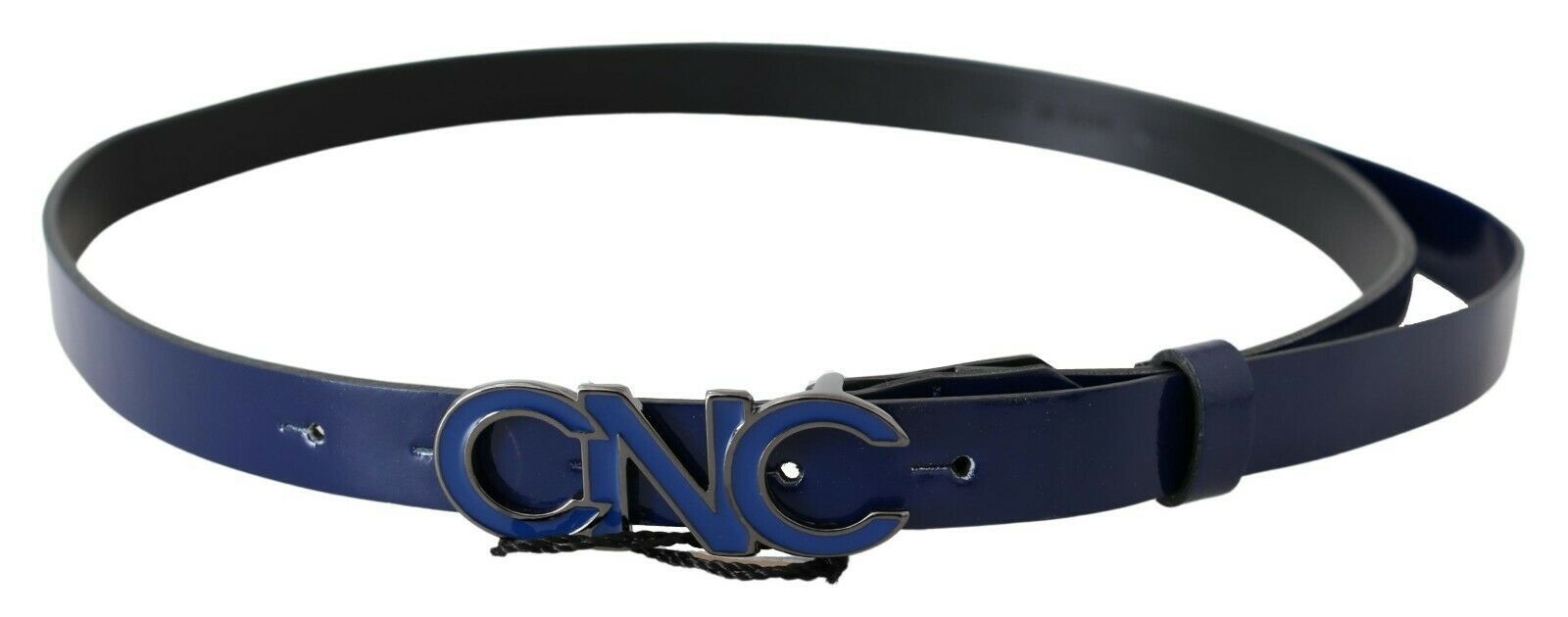 Sleek Dark Blue Leather Fashion Belt - ventzia