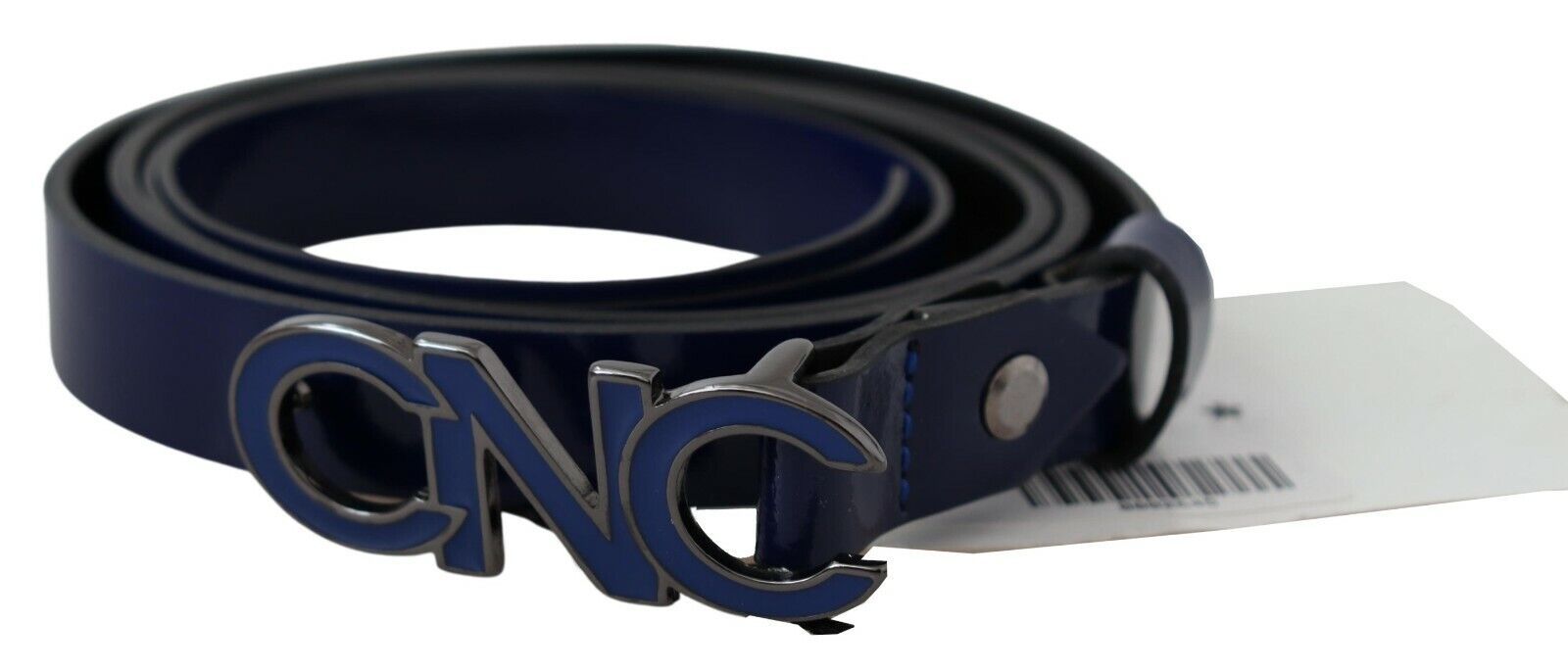 Sleek Dark Blue Leather Fashion Belt - ventzia