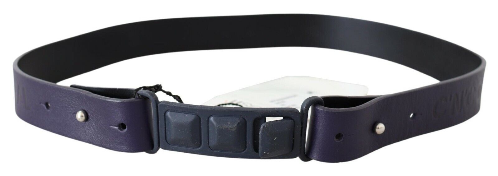 Black Leather Normal Logo Buckle Waist Belt - ventzia