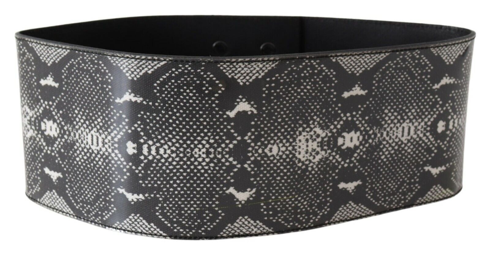 Classic Snakeskin Motif Leather Belt - ventzia