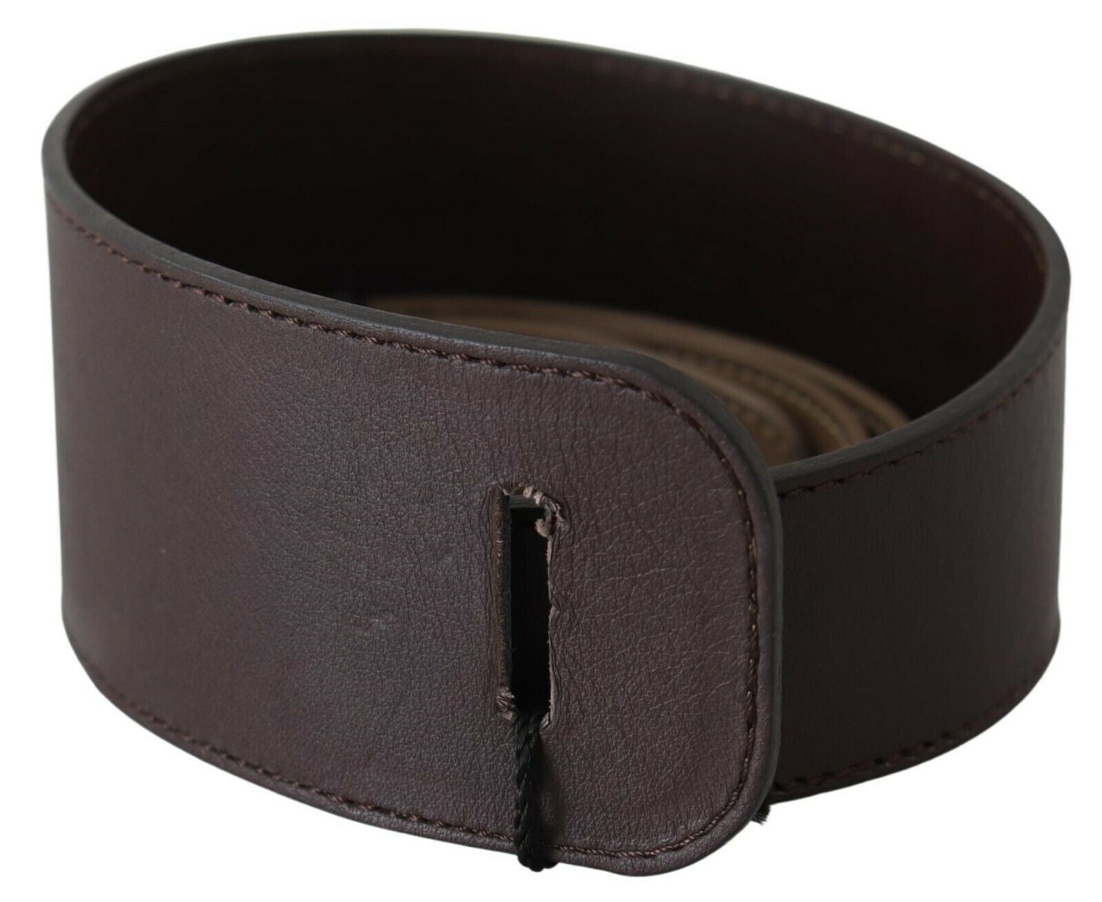 Elegant Dark Brown Braided Leather Belt - ventzia