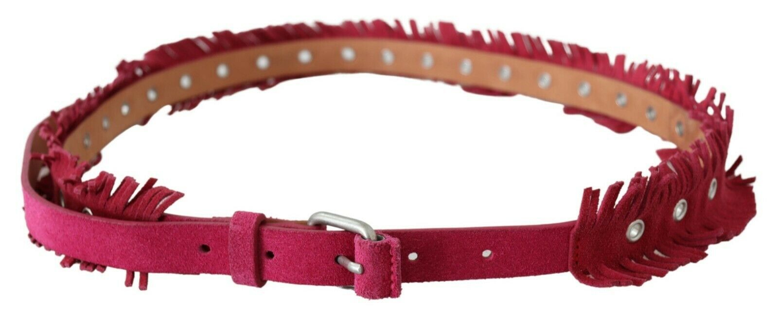 Elegant Maroon Double Buckle Leather Belt - ventzia